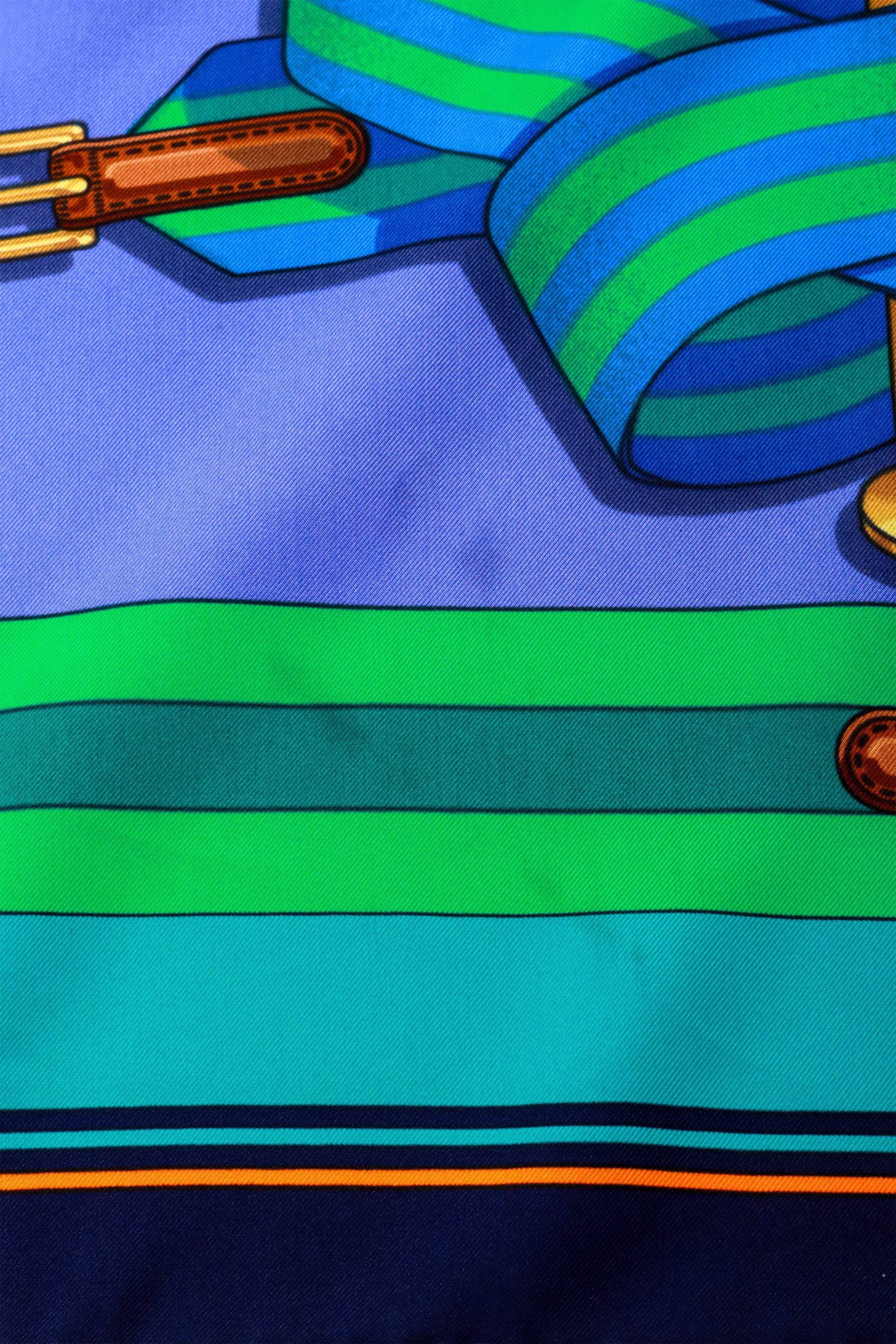 Multi-Color Belt Print Silk Scarf - Image 6