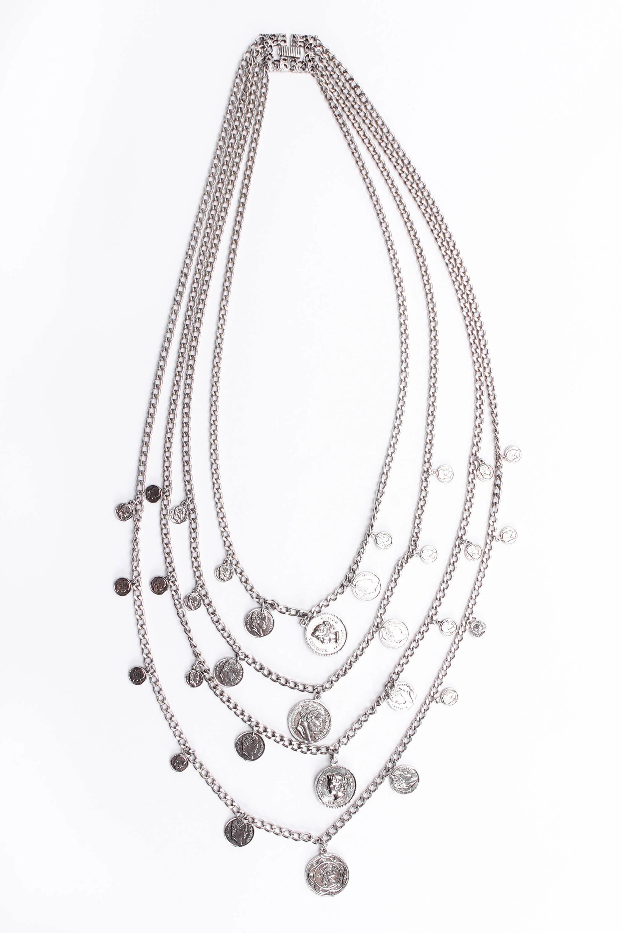 Multi-Strand Layered Coin Necklace III