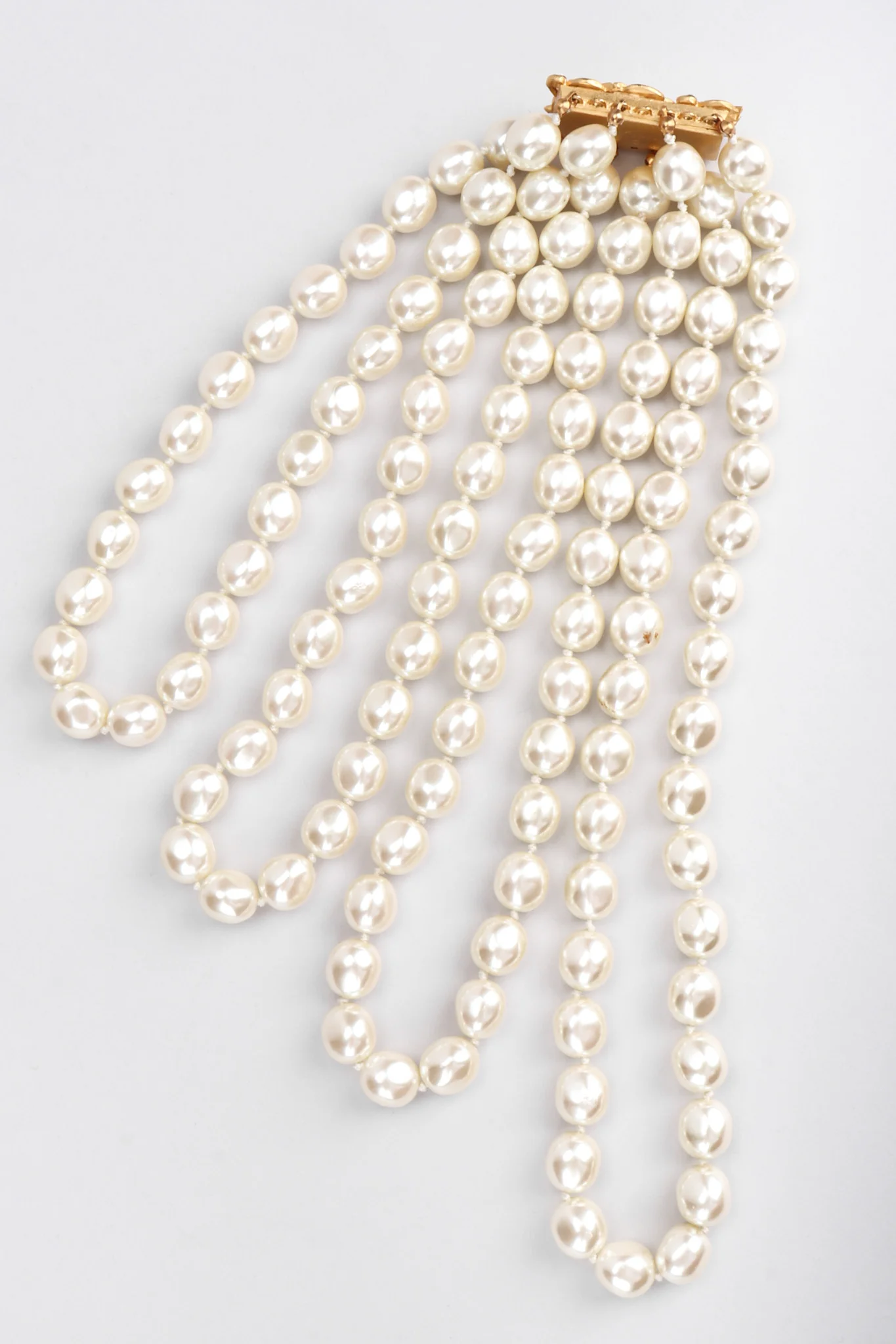 Multi-Strand Tiered Pearl Necklace - Image 10
