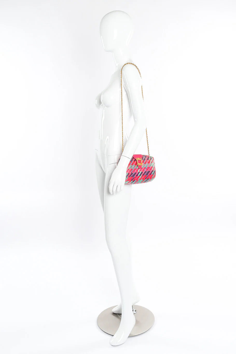Multicolor Wicker Shoulder Clutch - Image 2