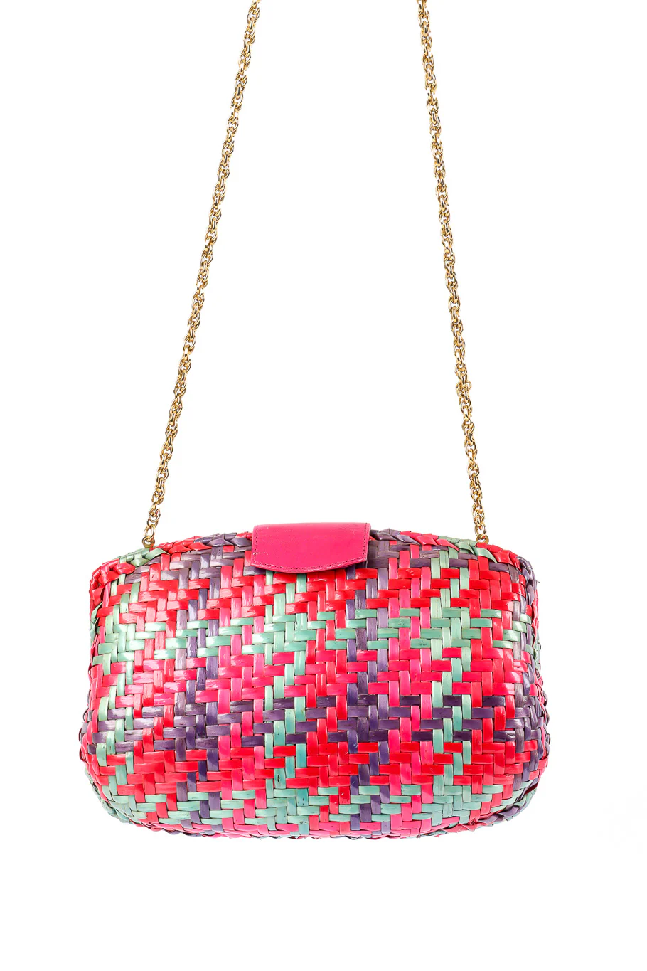 Multicolor Wicker Shoulder Clutch - Image 4