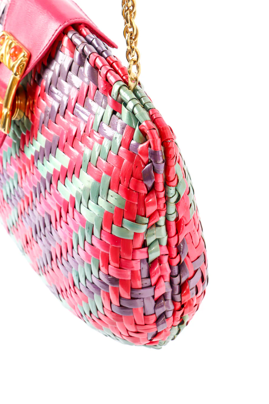 Multicolor Wicker Shoulder Clutch - Image 5