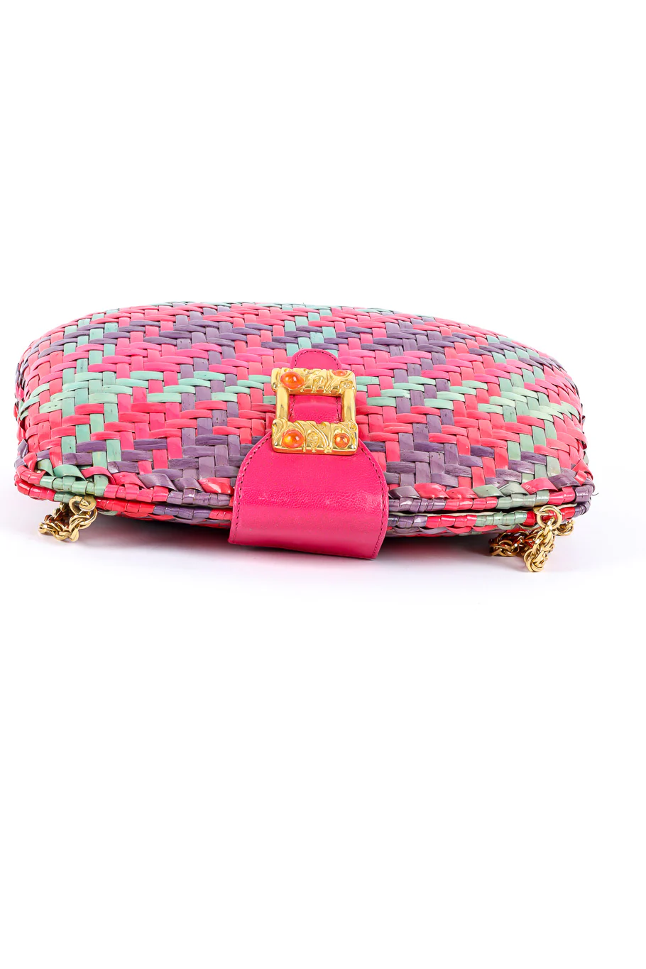 Multicolor Wicker Shoulder Clutch - Image 9