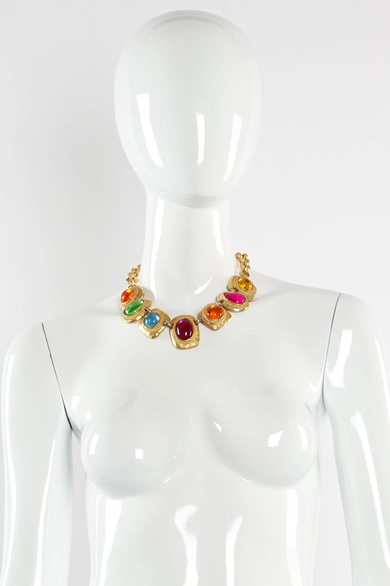 Multicolored Gem Framed Necklace - Image 2