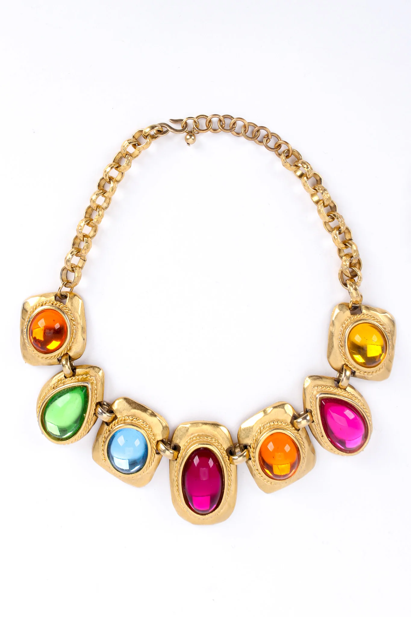 Multicolored Gem Framed Necklace - Image 3
