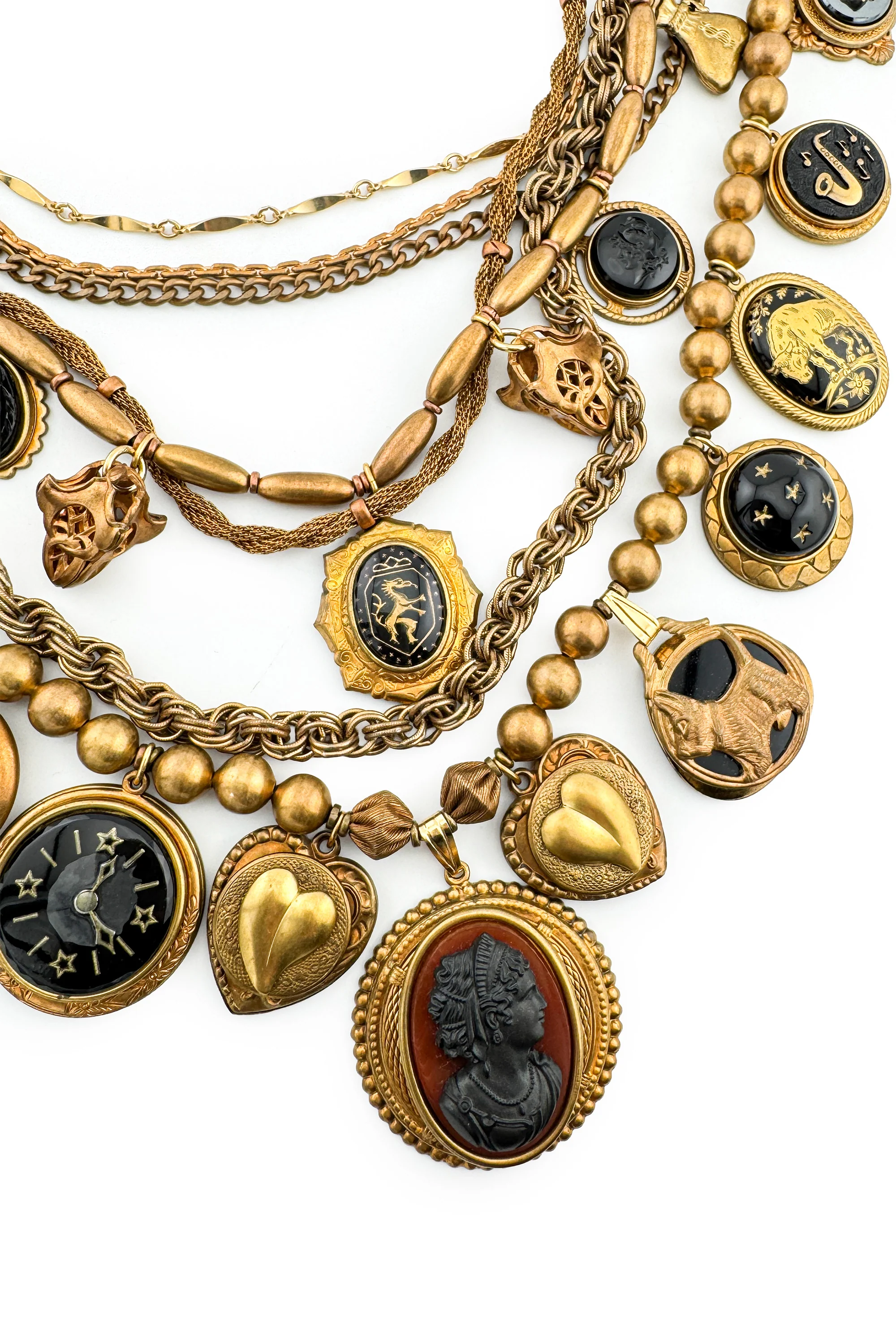 Multistrand Cameo Charm Necklace - Image 3