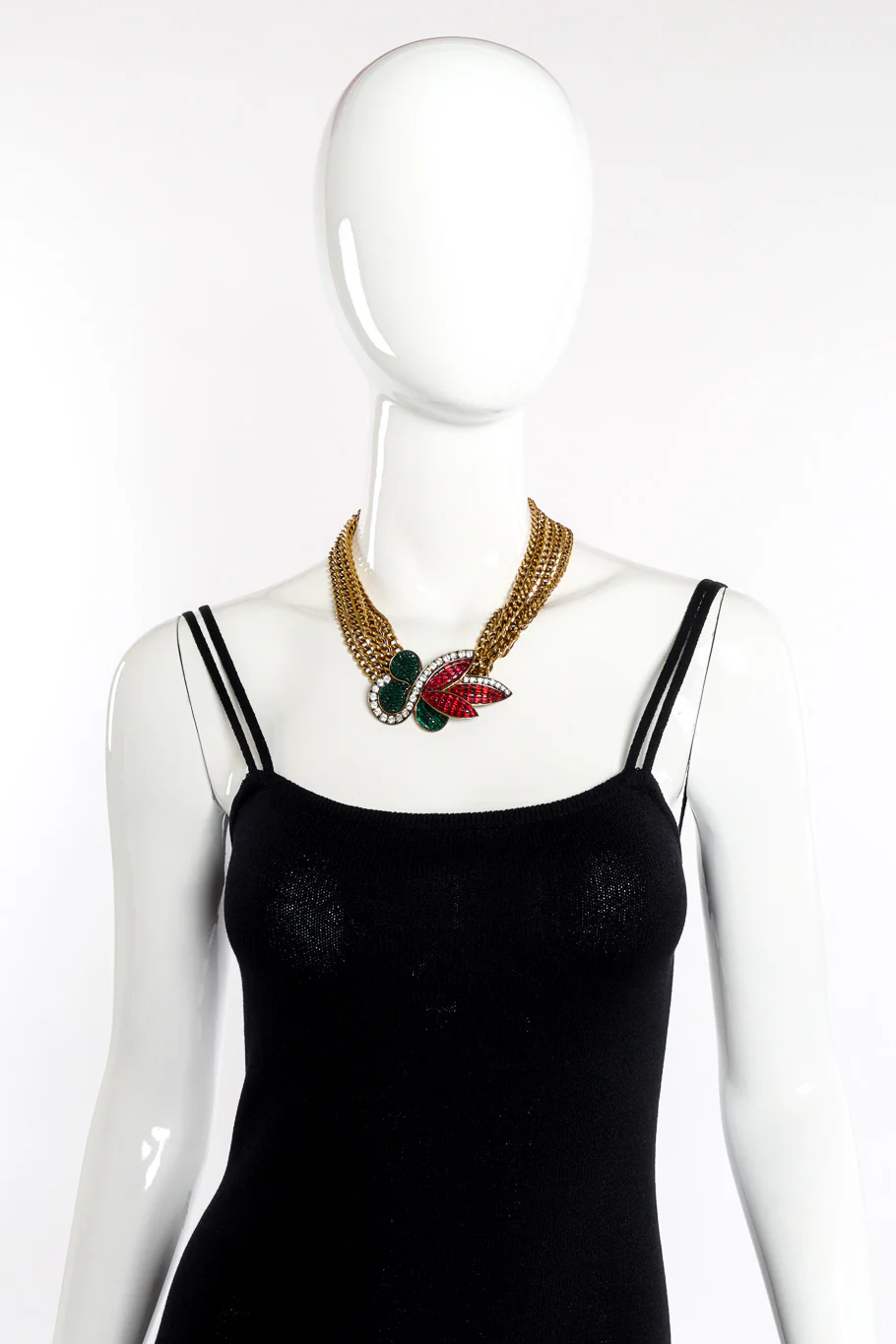 Multistrand Gripoix Leaf Pendant Necklace - Image 2