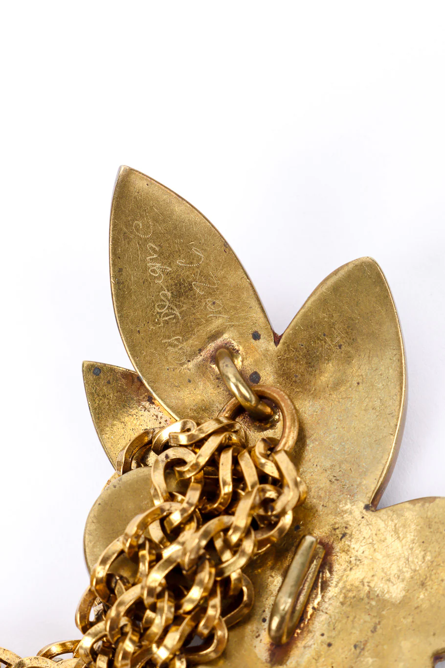 Multistrand Gripoix Leaf Pendant Necklace - Image 6