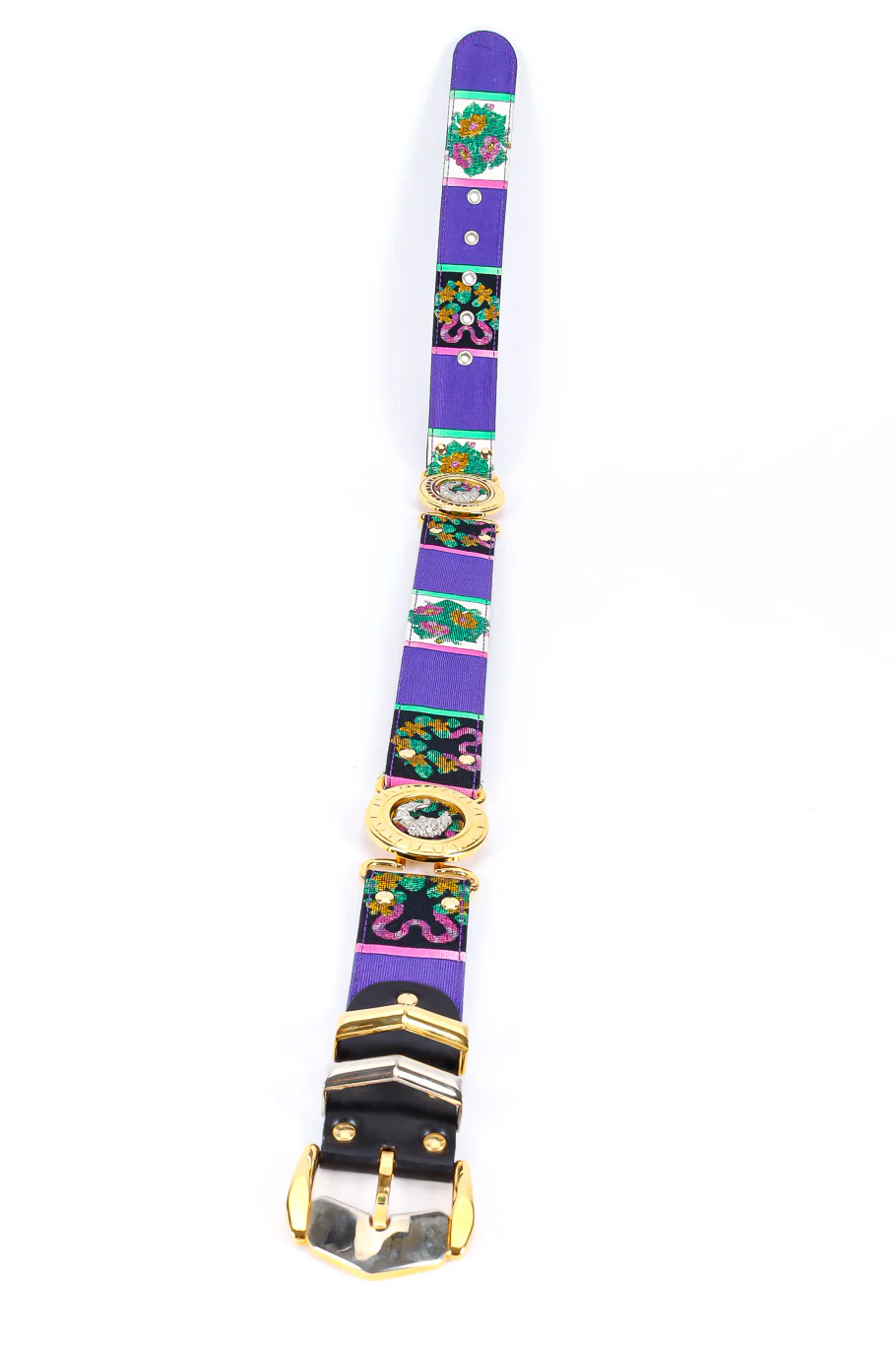 Floral Needlepoint Medallion Belt - Image 4