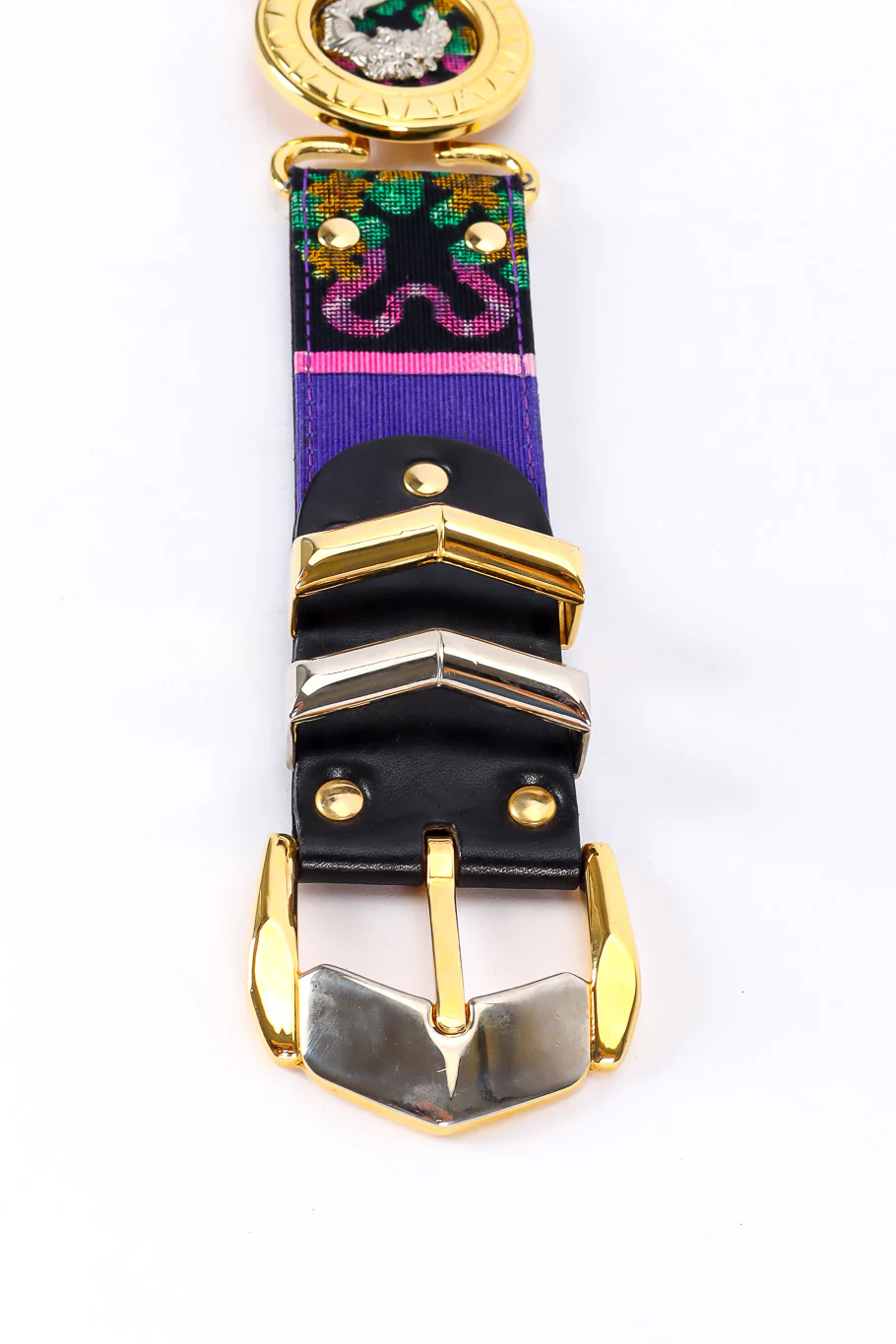 Floral Needlepoint Medallion Belt - Image 7