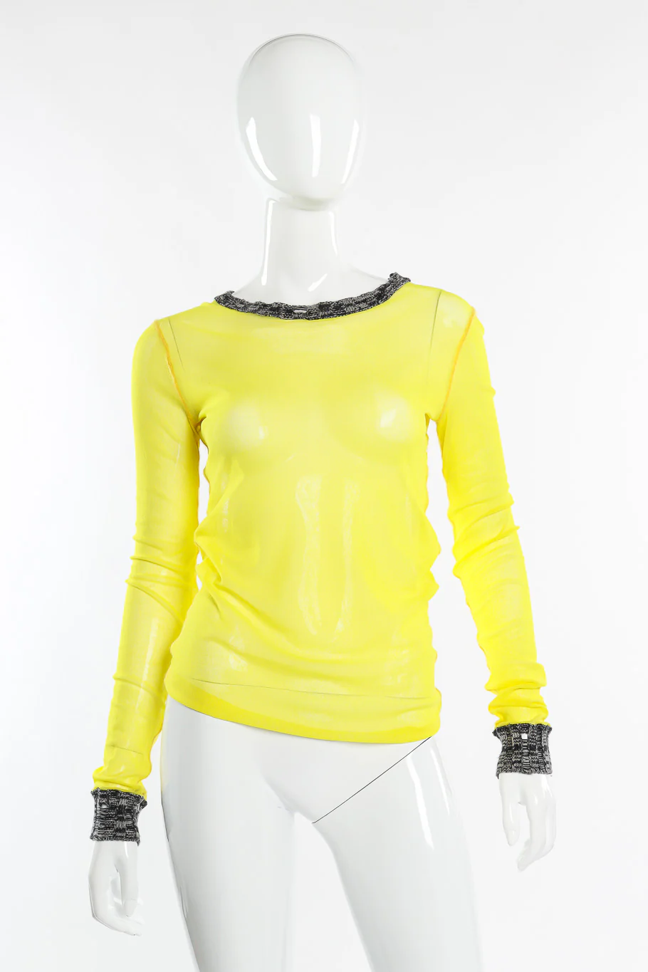 Neon Mesh & Knit Top