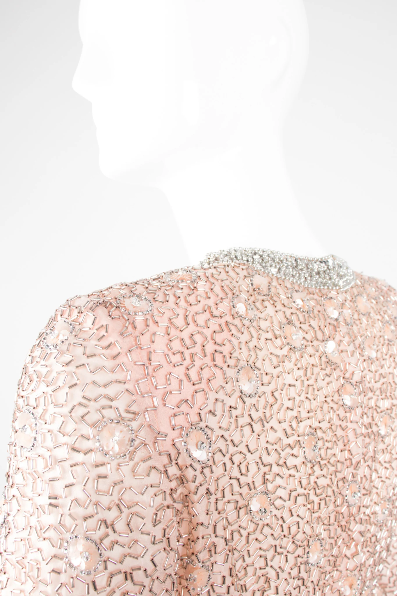 Nude Bugle Bead Dress - Image 9