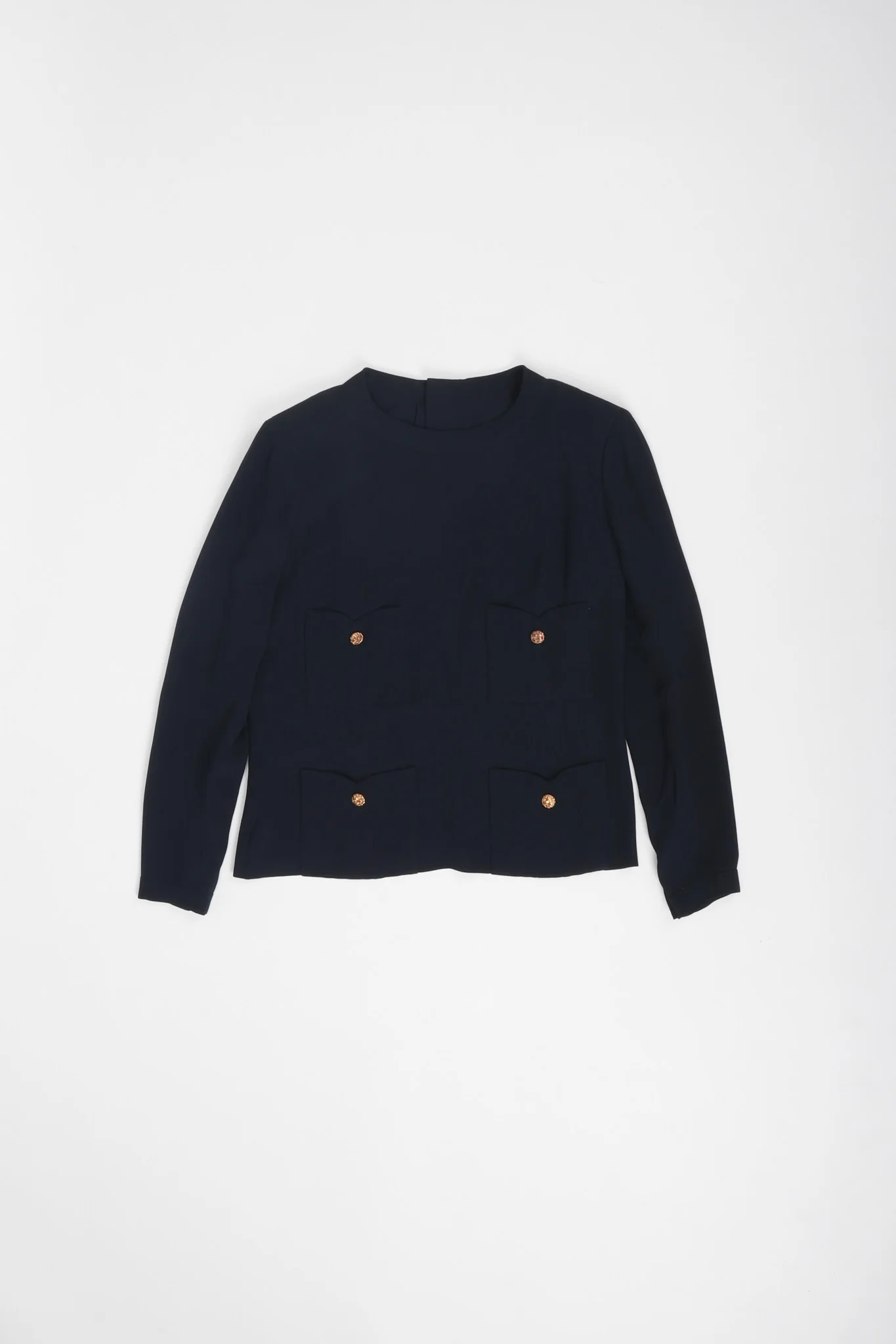 Numbered Couture Silk Button Blouse - Image 11
