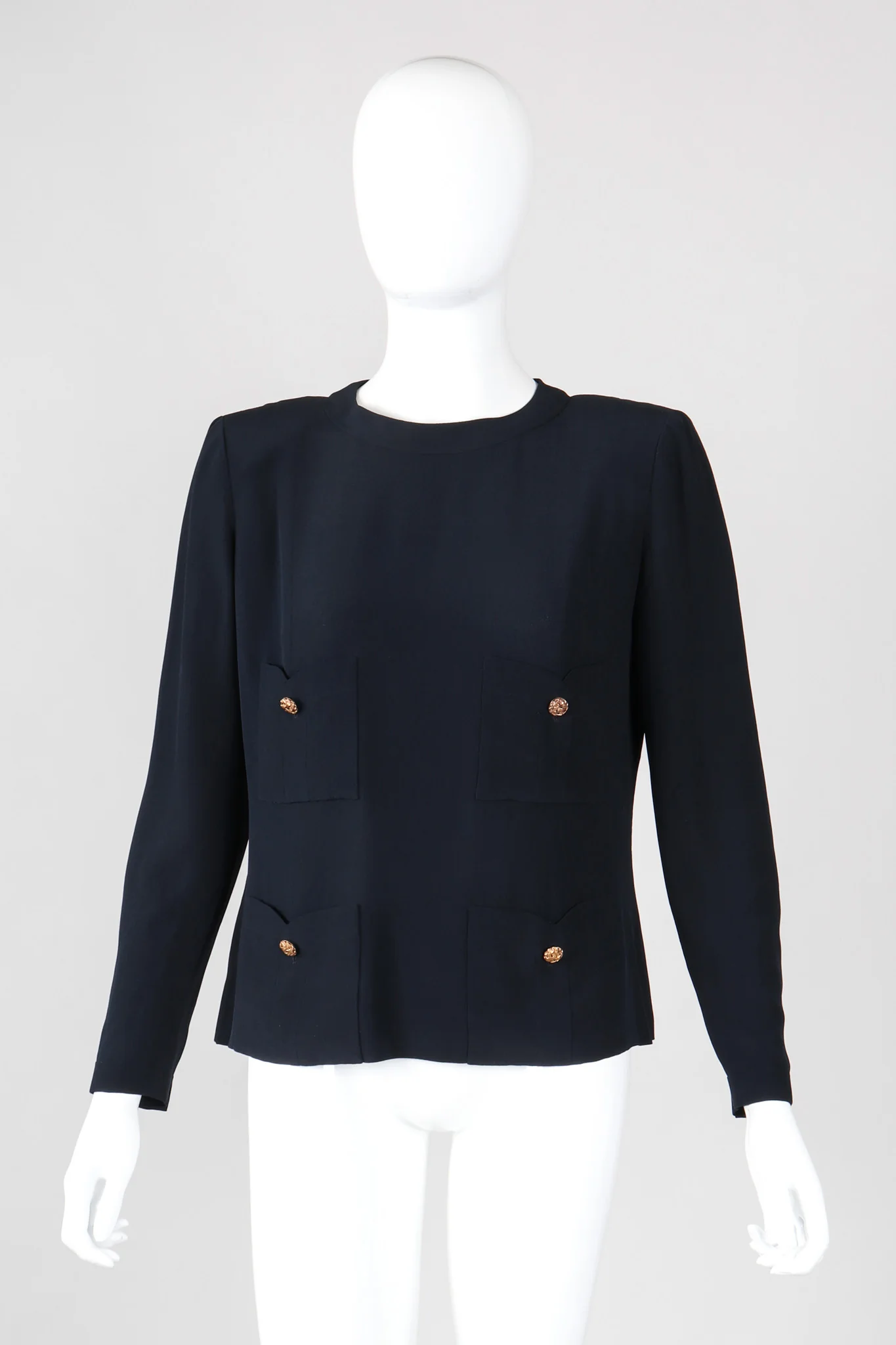 Numbered Couture Silk Button Blouse - Image 2