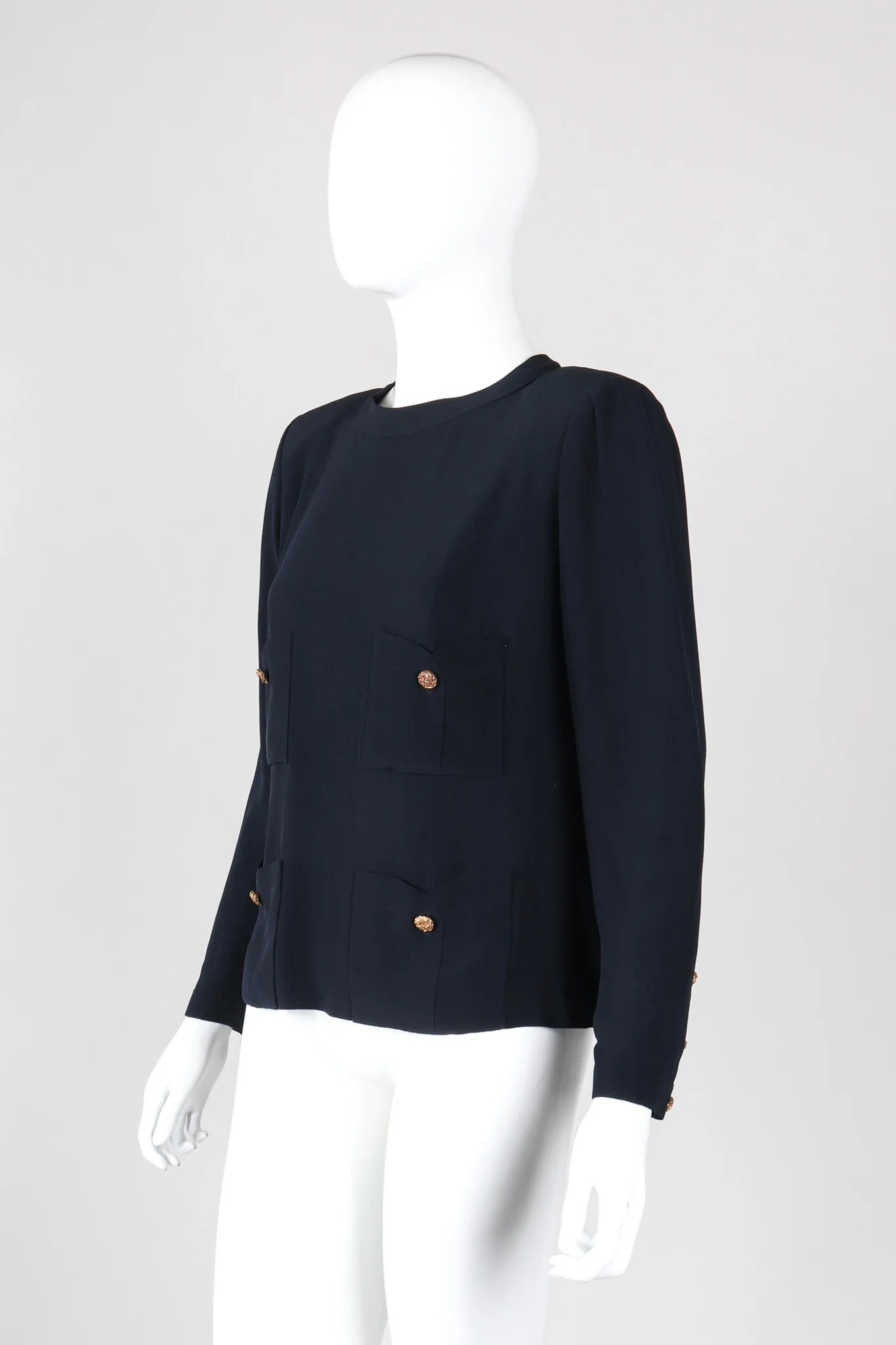 Numbered Couture Silk Button Blouse - Image 3