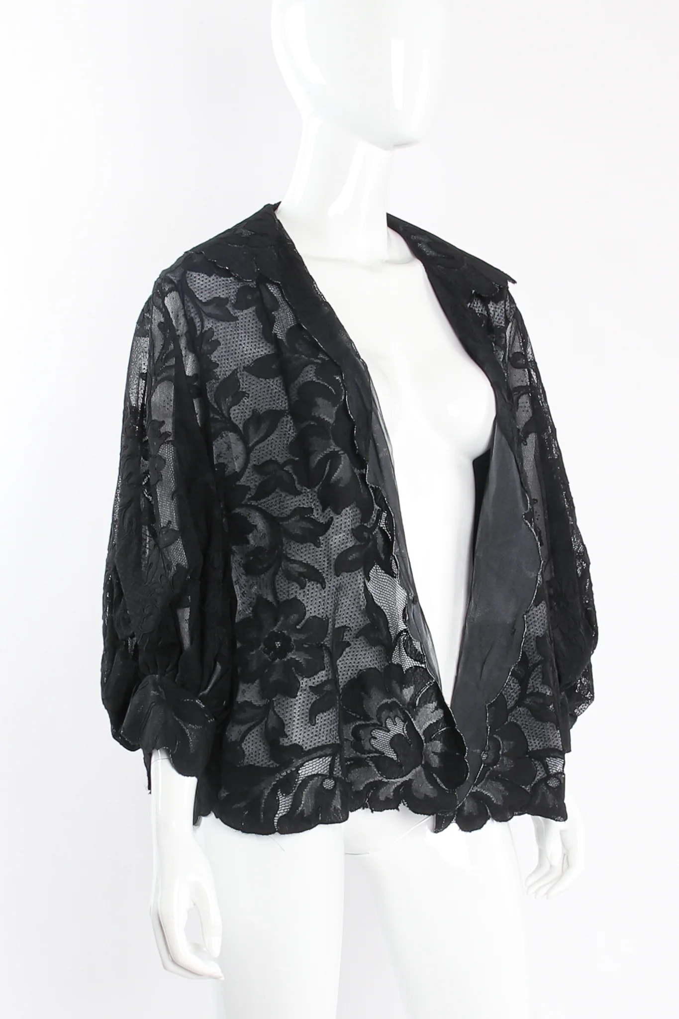 Numbered Lace Balloon Sleeve Blouse Jacket - Image 4