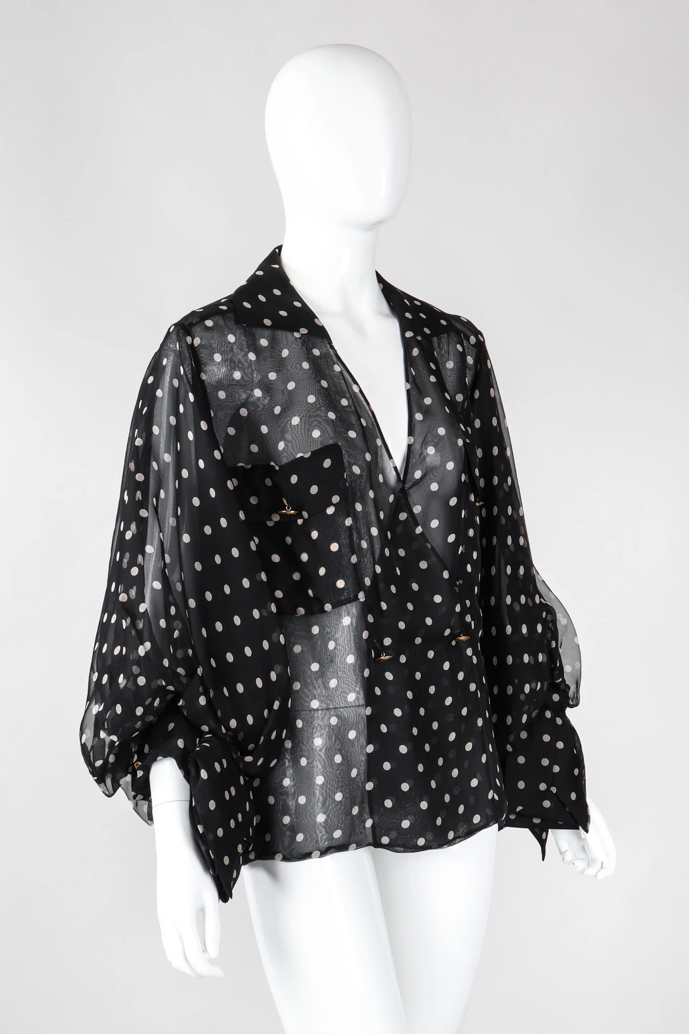 Numbered Organza Dot Blouse - Image 3