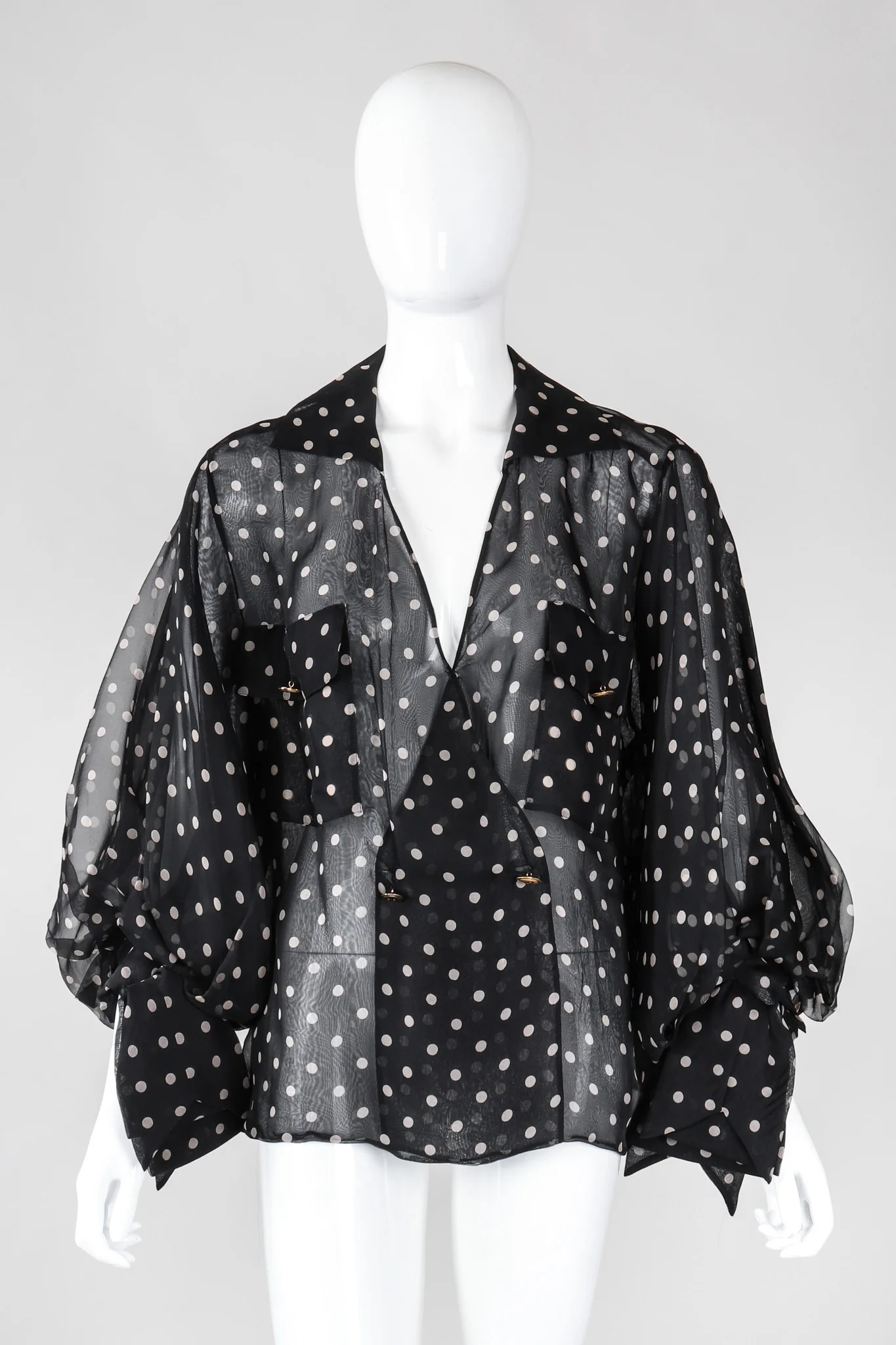 Numbered Organza Dot Blouse - Image 4