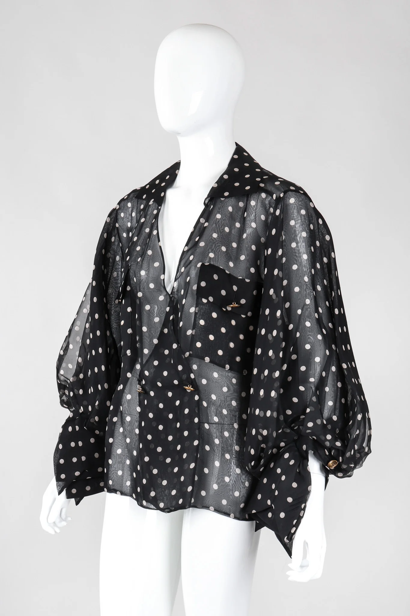 Numbered Organza Dot Blouse - Image 5