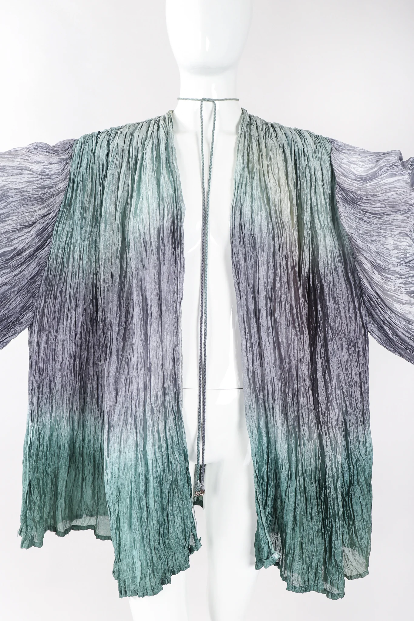 Ocean Mist Ombré Draped Crinkle Jacket - Image 3