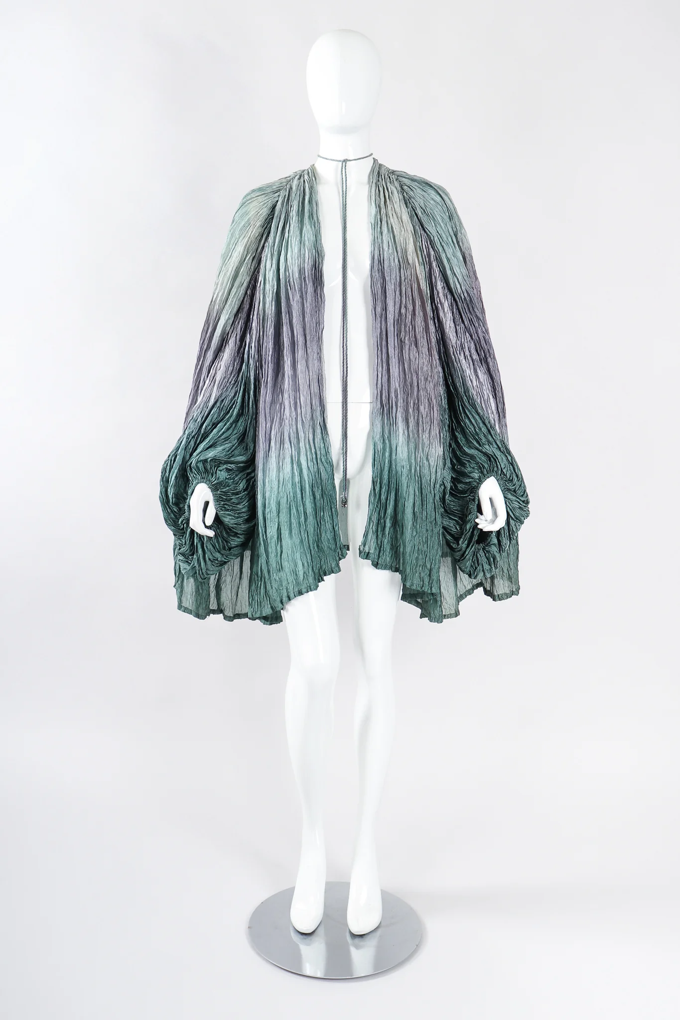 Ocean Mist Ombré Draped Crinkle Jacket - Image 4