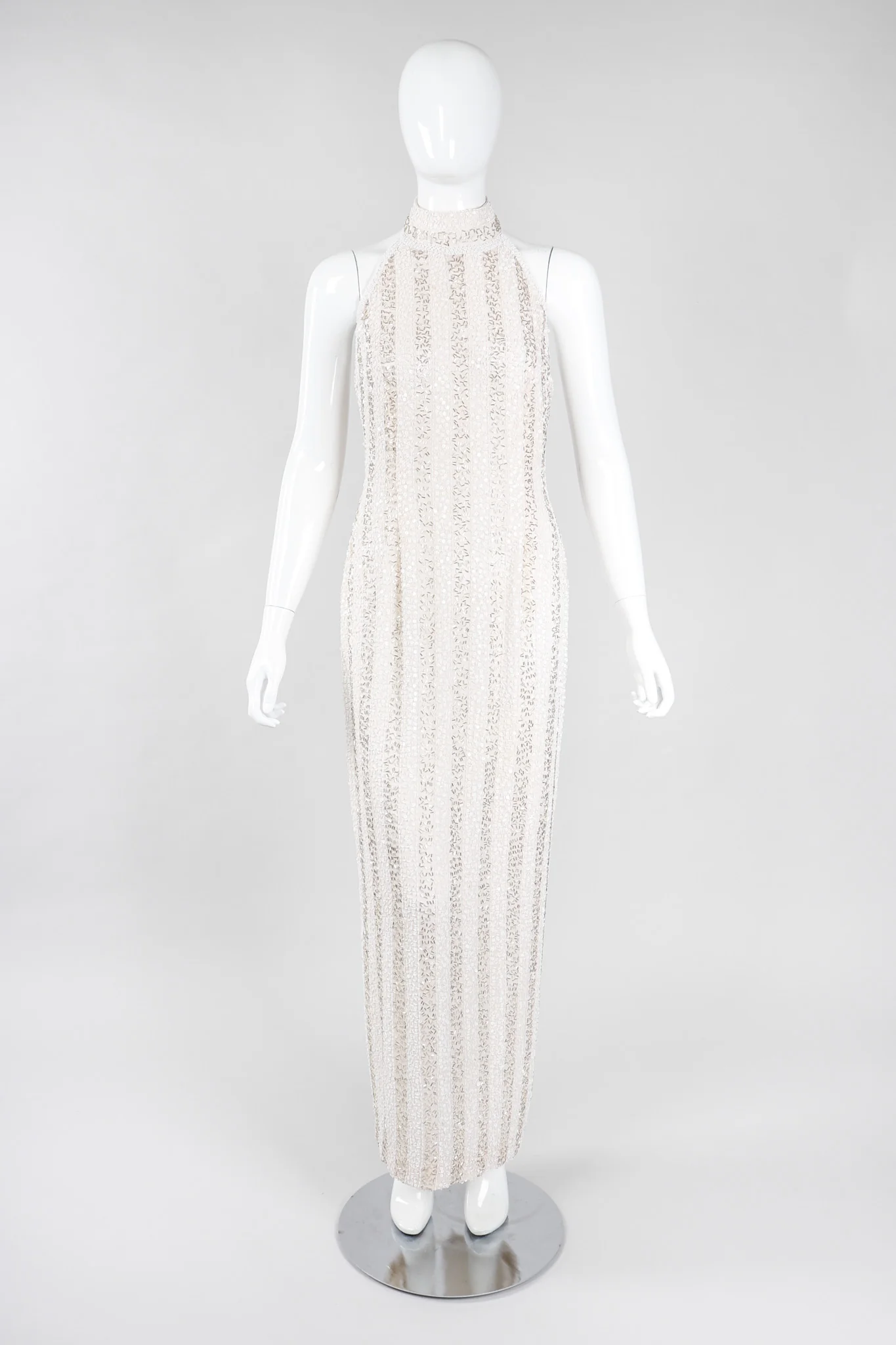 Old Hollywood Beaded Halter Gown - Image 2