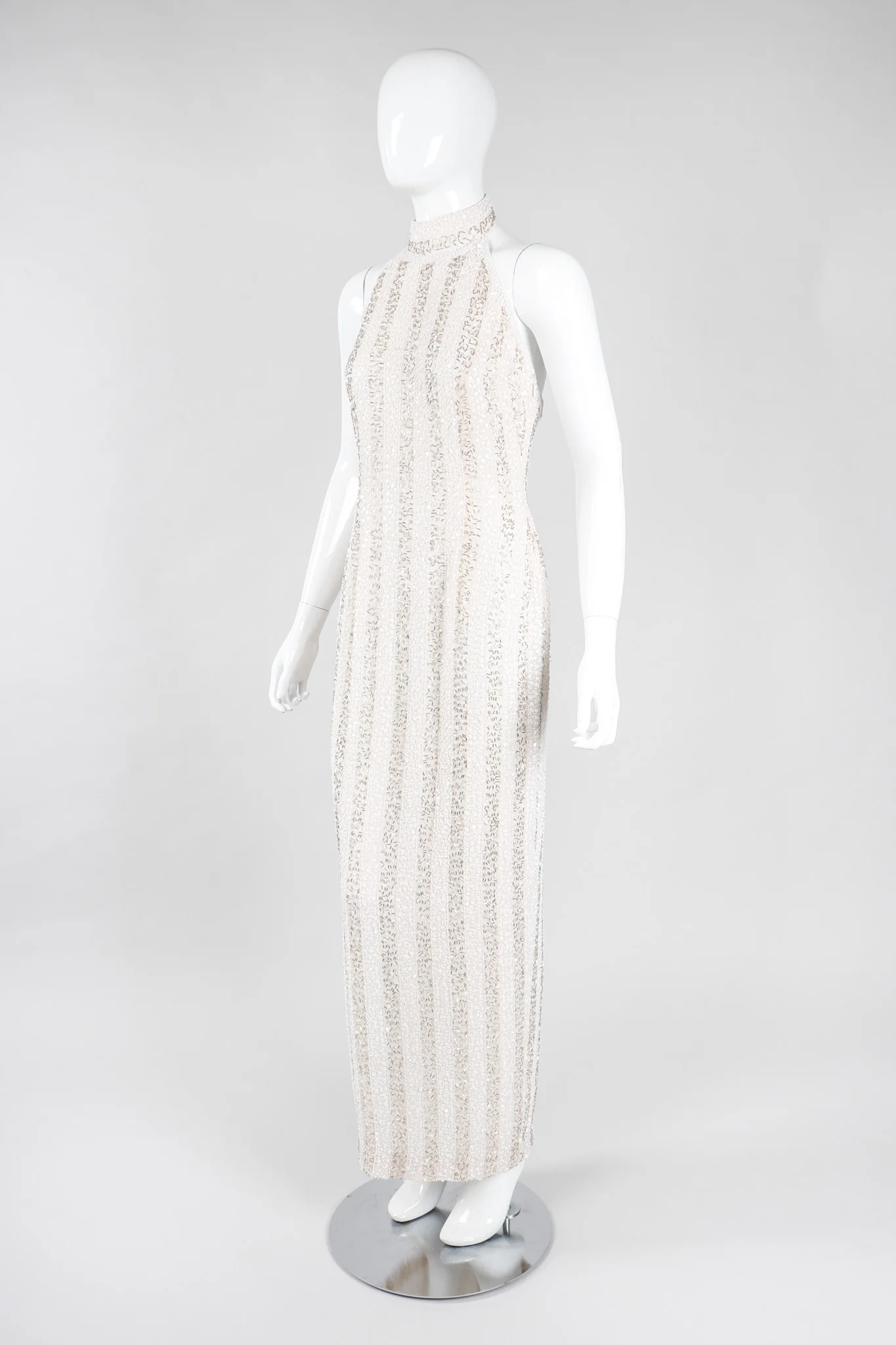 Old Hollywood Beaded Halter Gown - Image 3