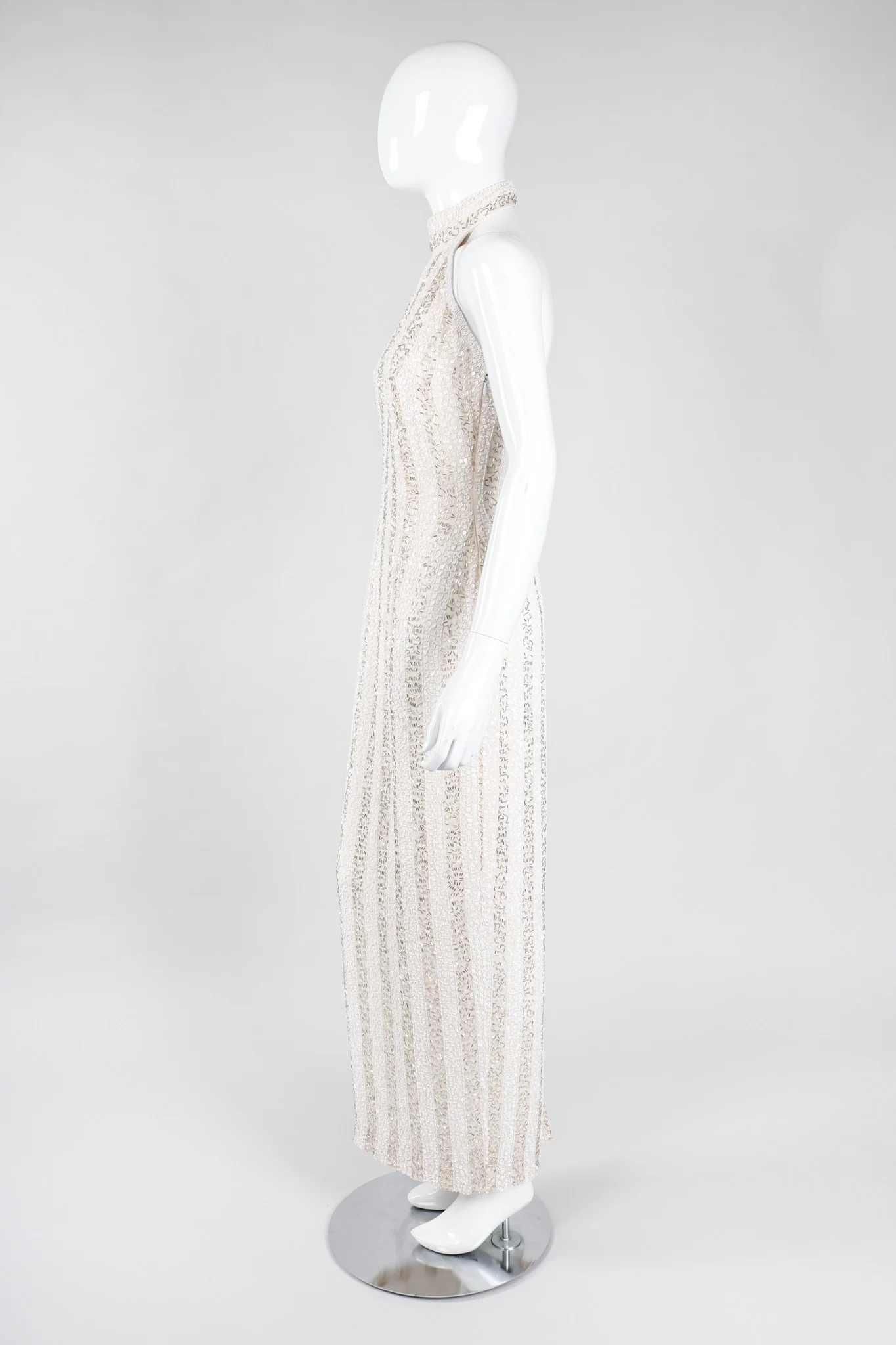 Old Hollywood Beaded Halter Gown - Image 4
