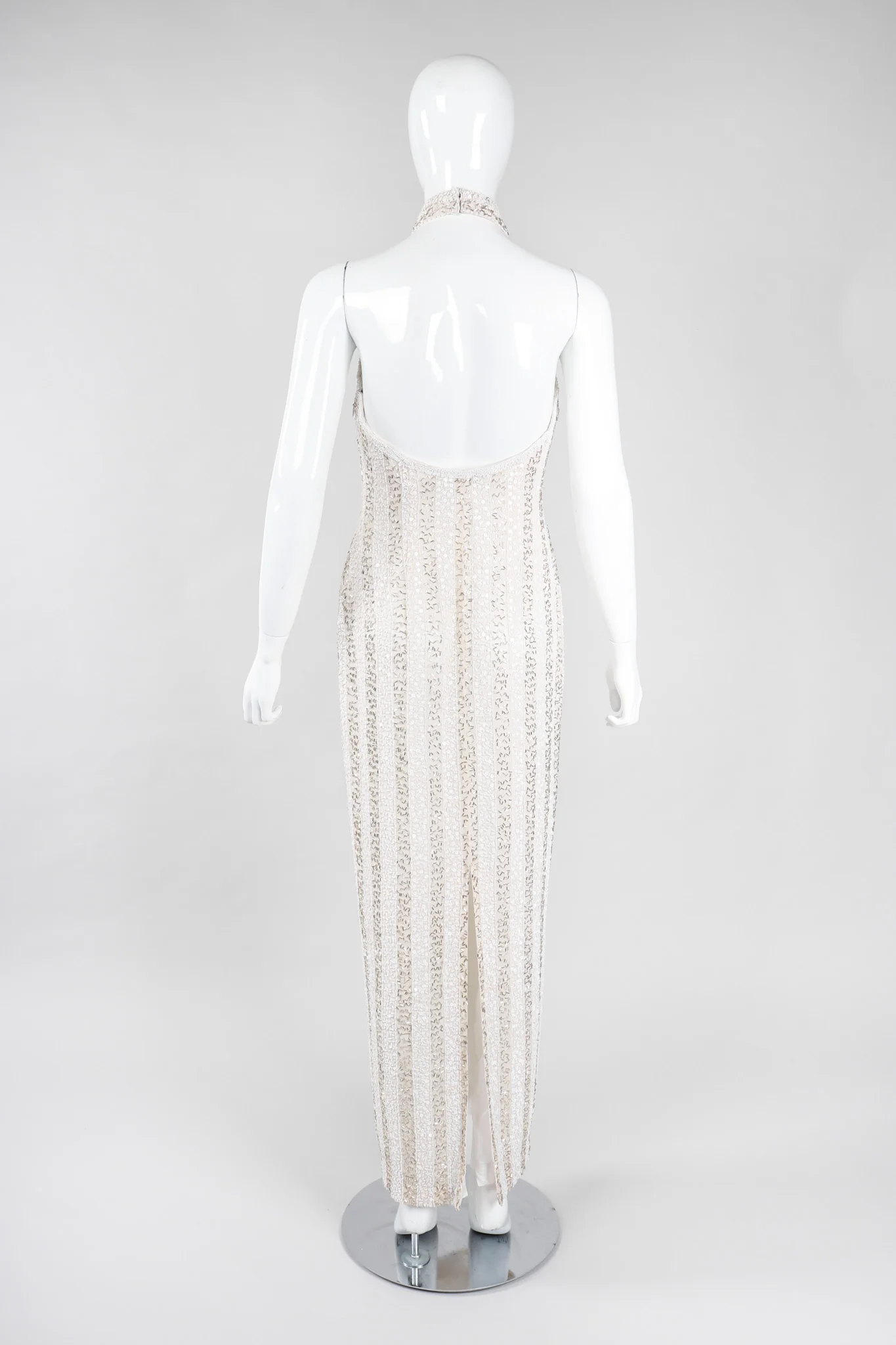 Old Hollywood Beaded Halter Gown - Image 6
