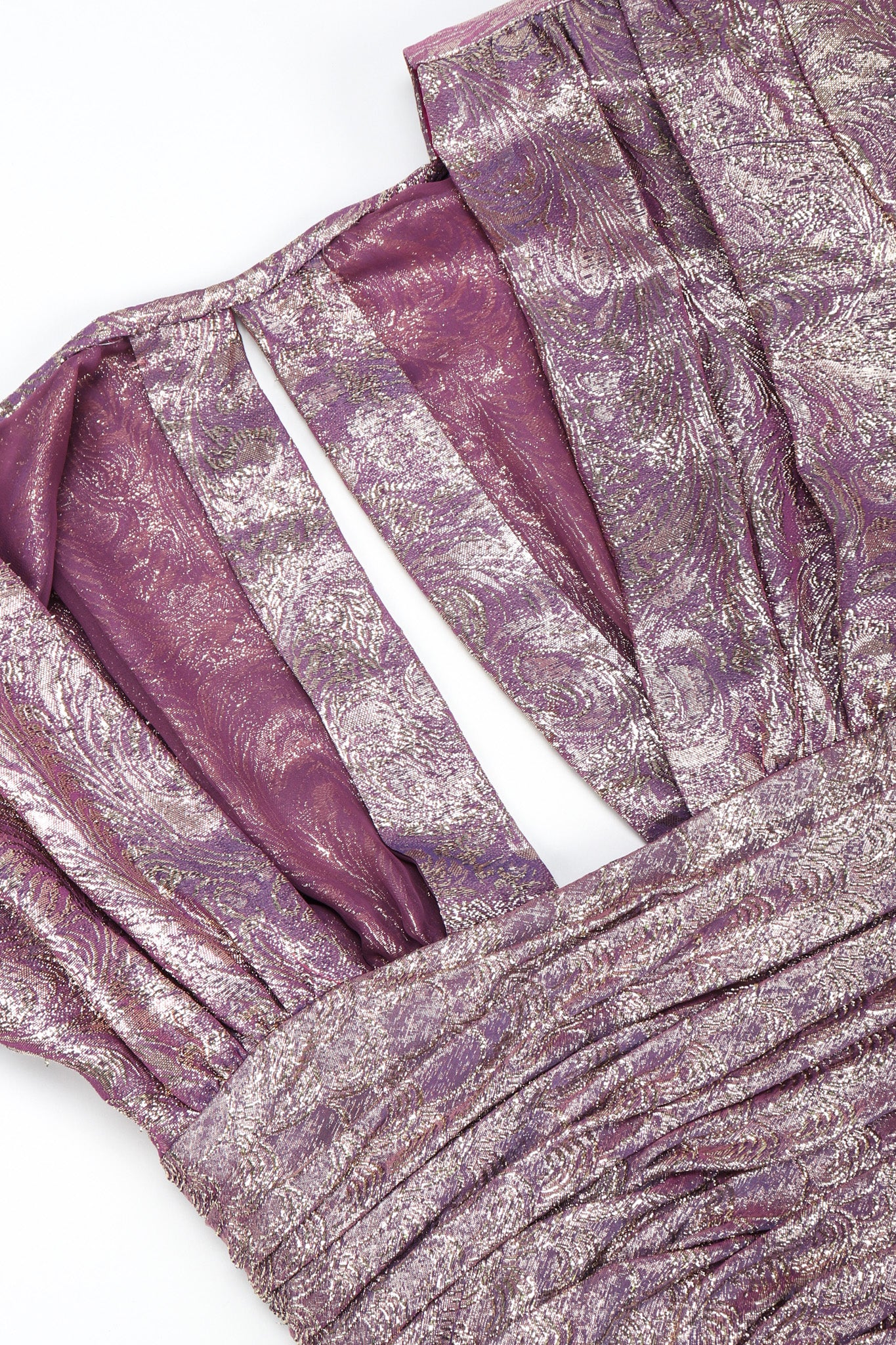 Old Hollywood Golden Brocade Dress - Image 15