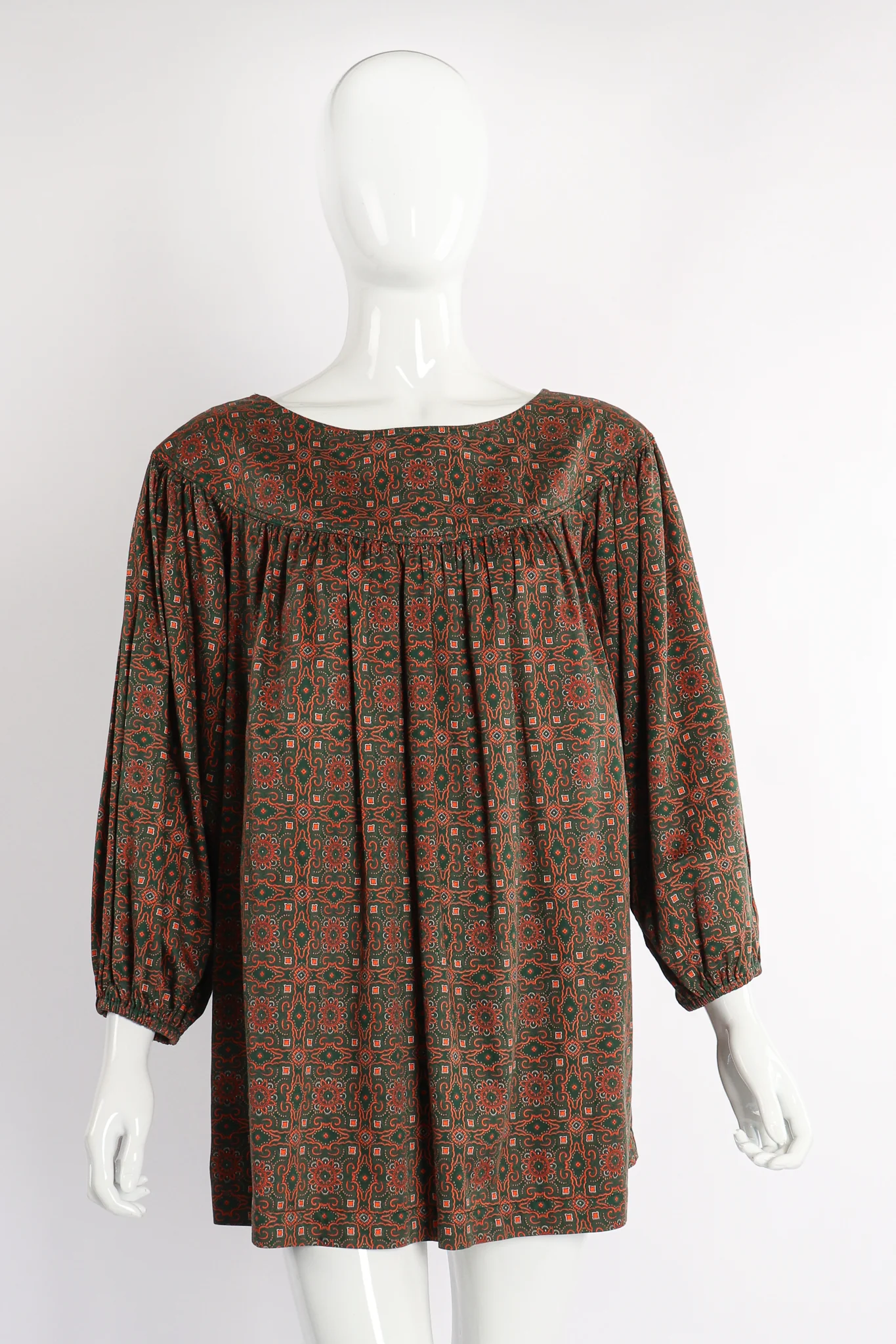 Olive Tile Print Tunic - Image 4