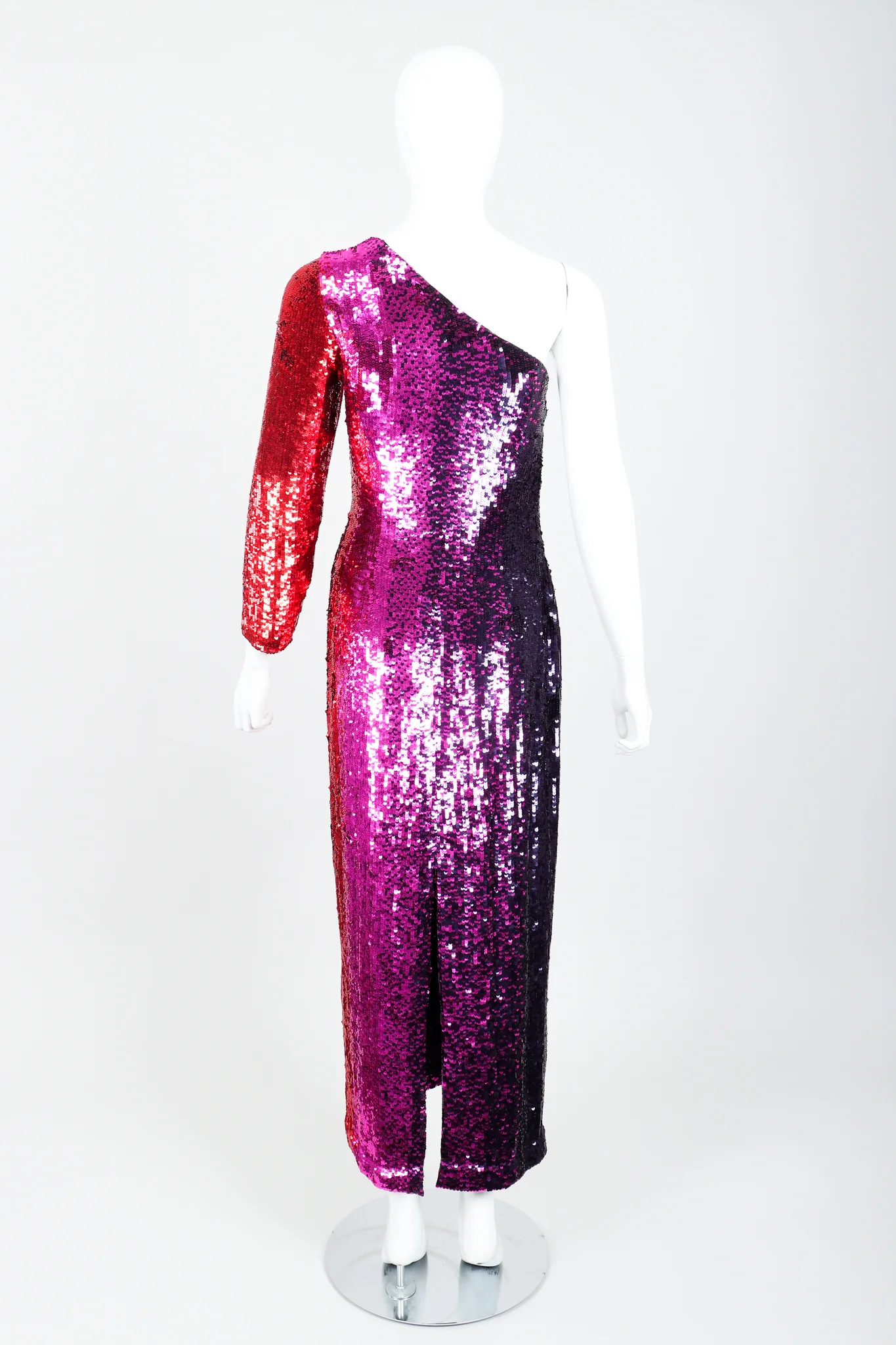 Ombré Sequin One-Shoulder Gown - Image 4