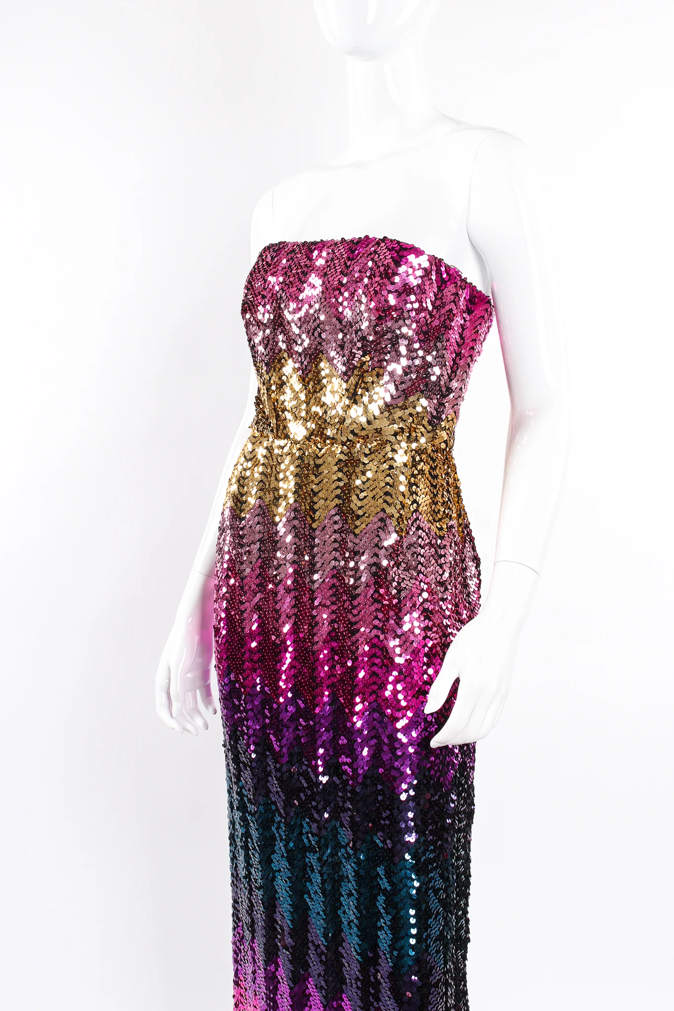 Ombré Sequin Strapless Sheath - Image 2
