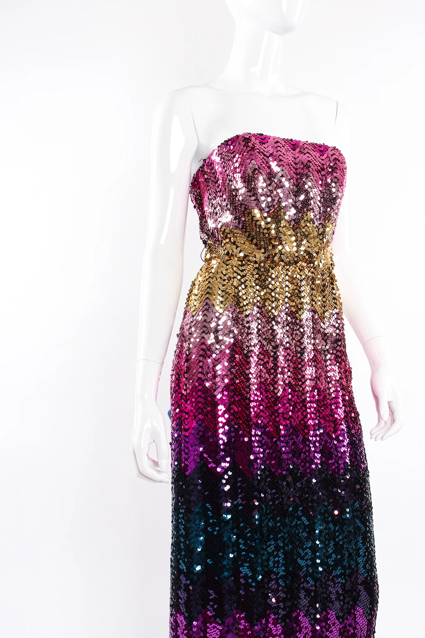 Ombré Sequin Strapless Sheath - Image 4