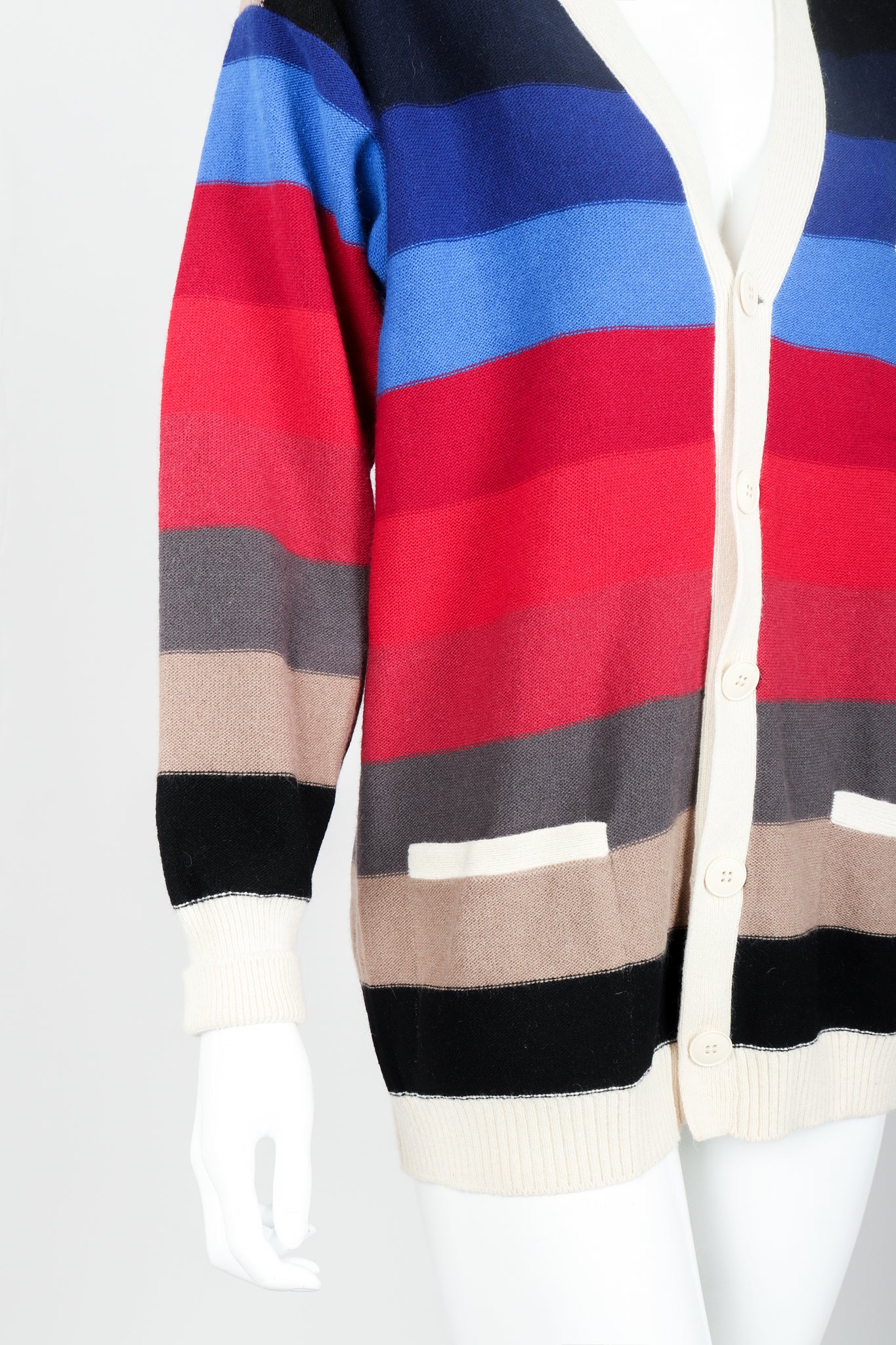 Ombré Striped Knit Boyfriend Cardigan