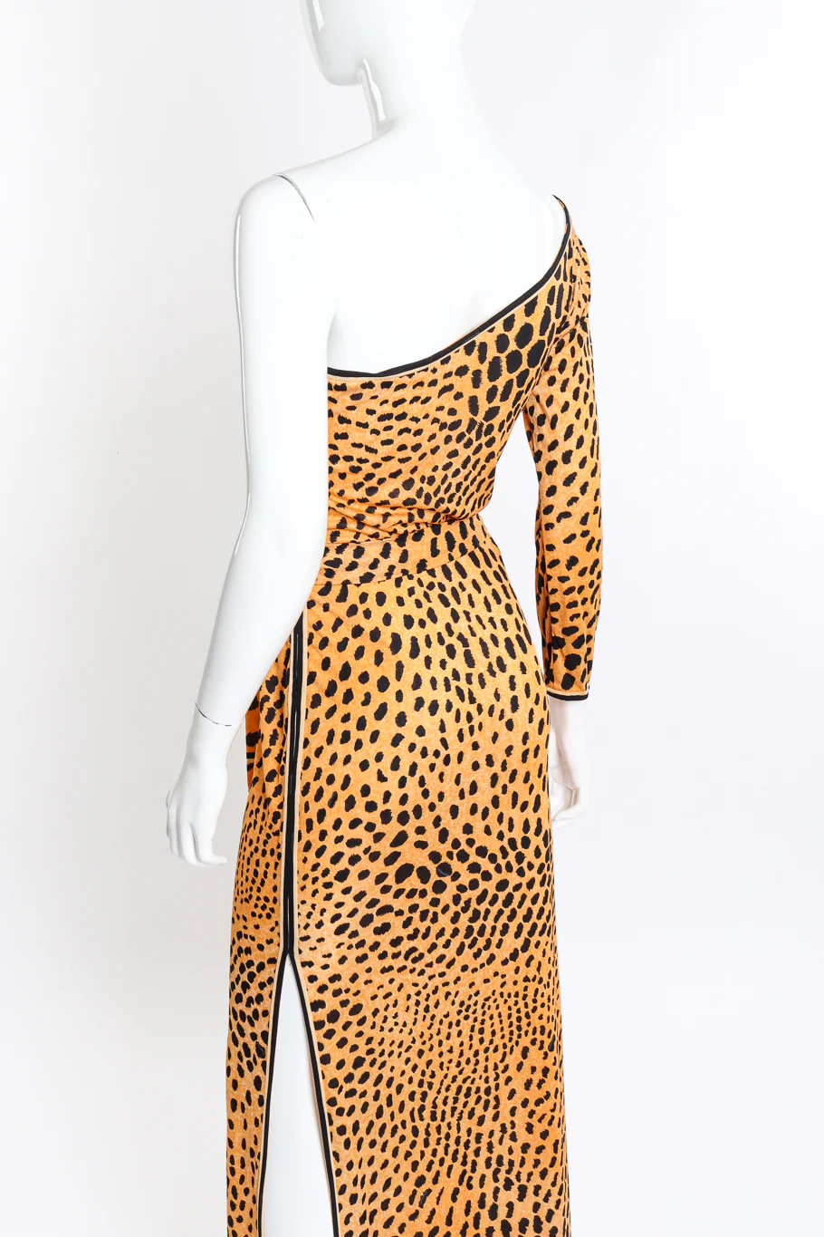 One Shoulder Cheetah Print Dress & Sash - Image 6