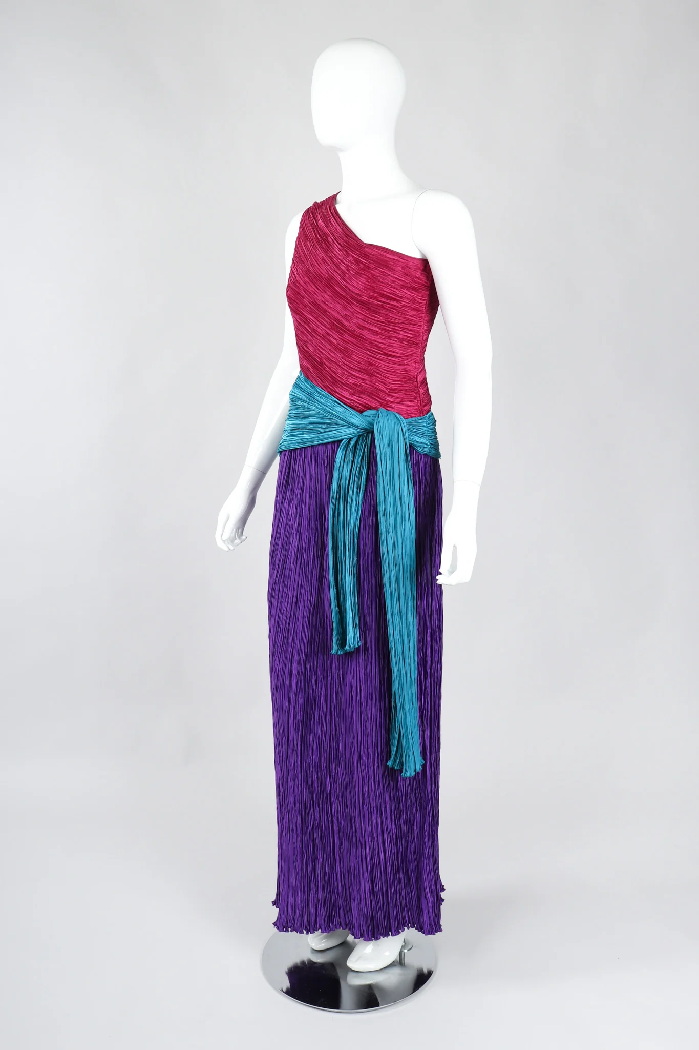 One-Shoulder Colorblock Gown - Image 4