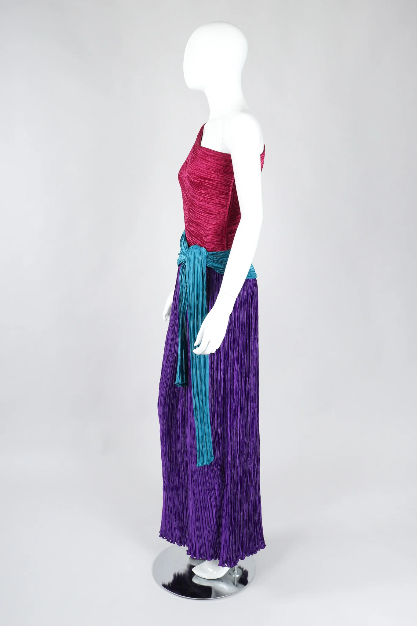 One-Shoulder Colorblock Gown - Image 5