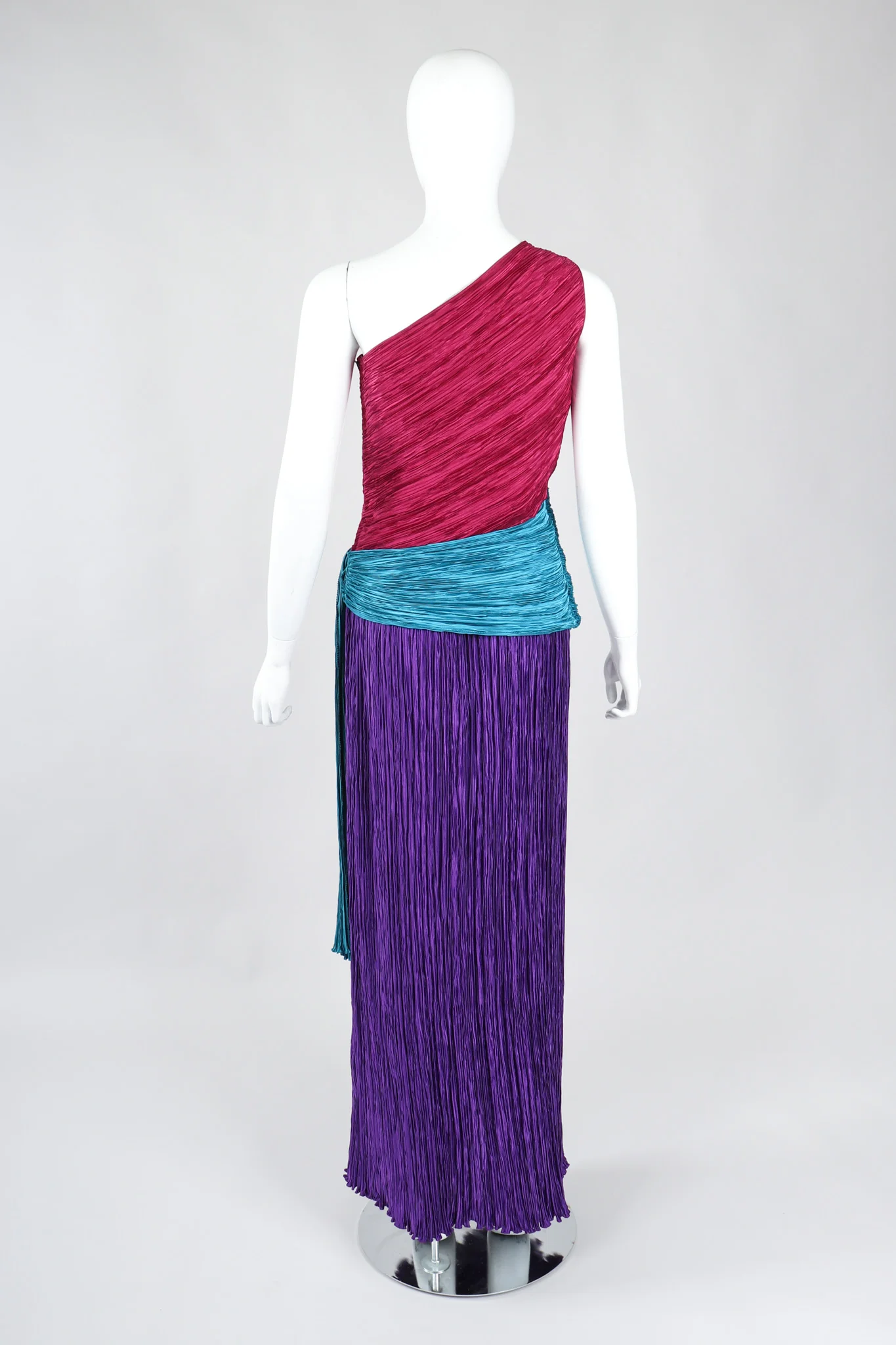 One-Shoulder Colorblock Gown - Image 7