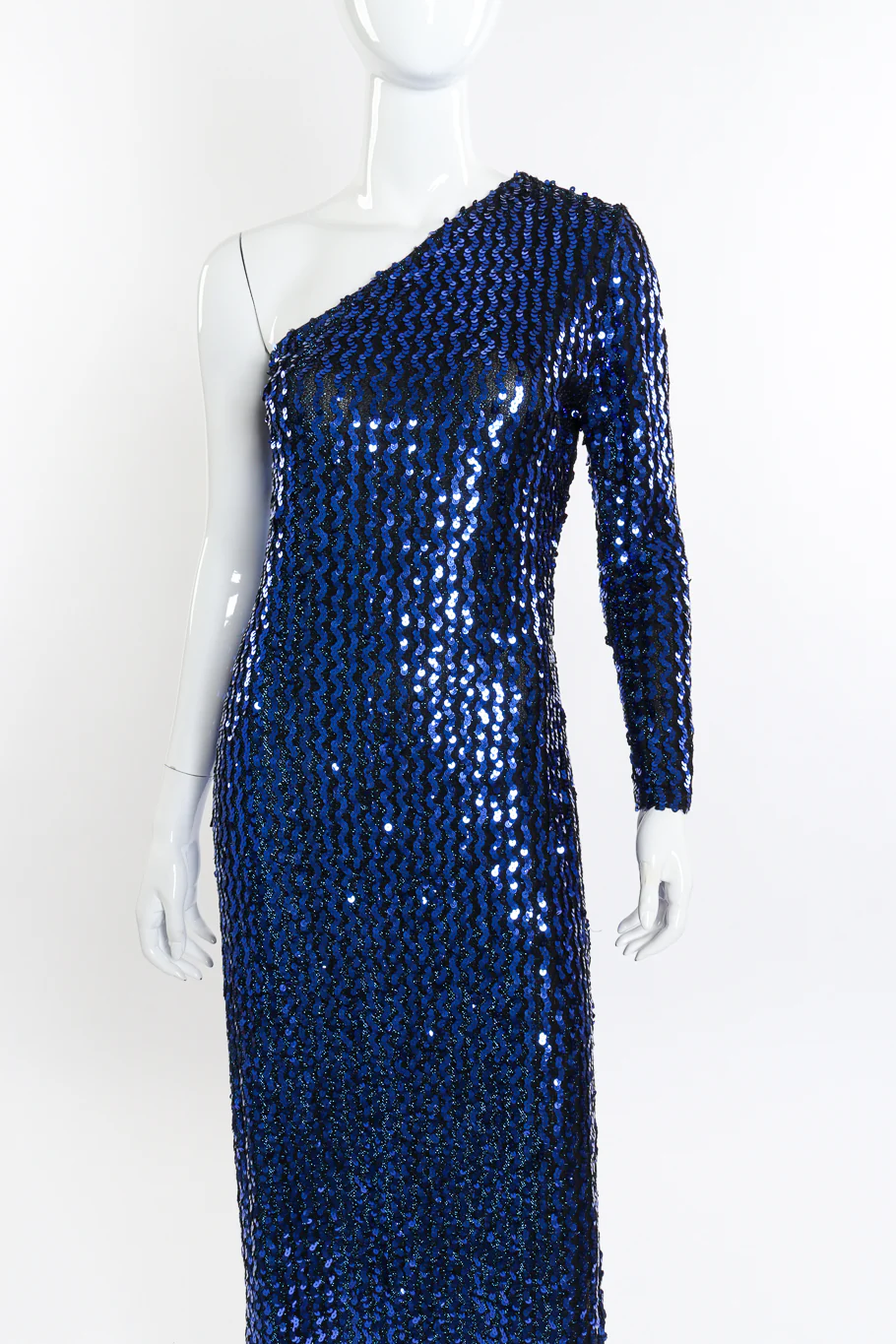One Shoulder Sequin Column Dress - Image 4
