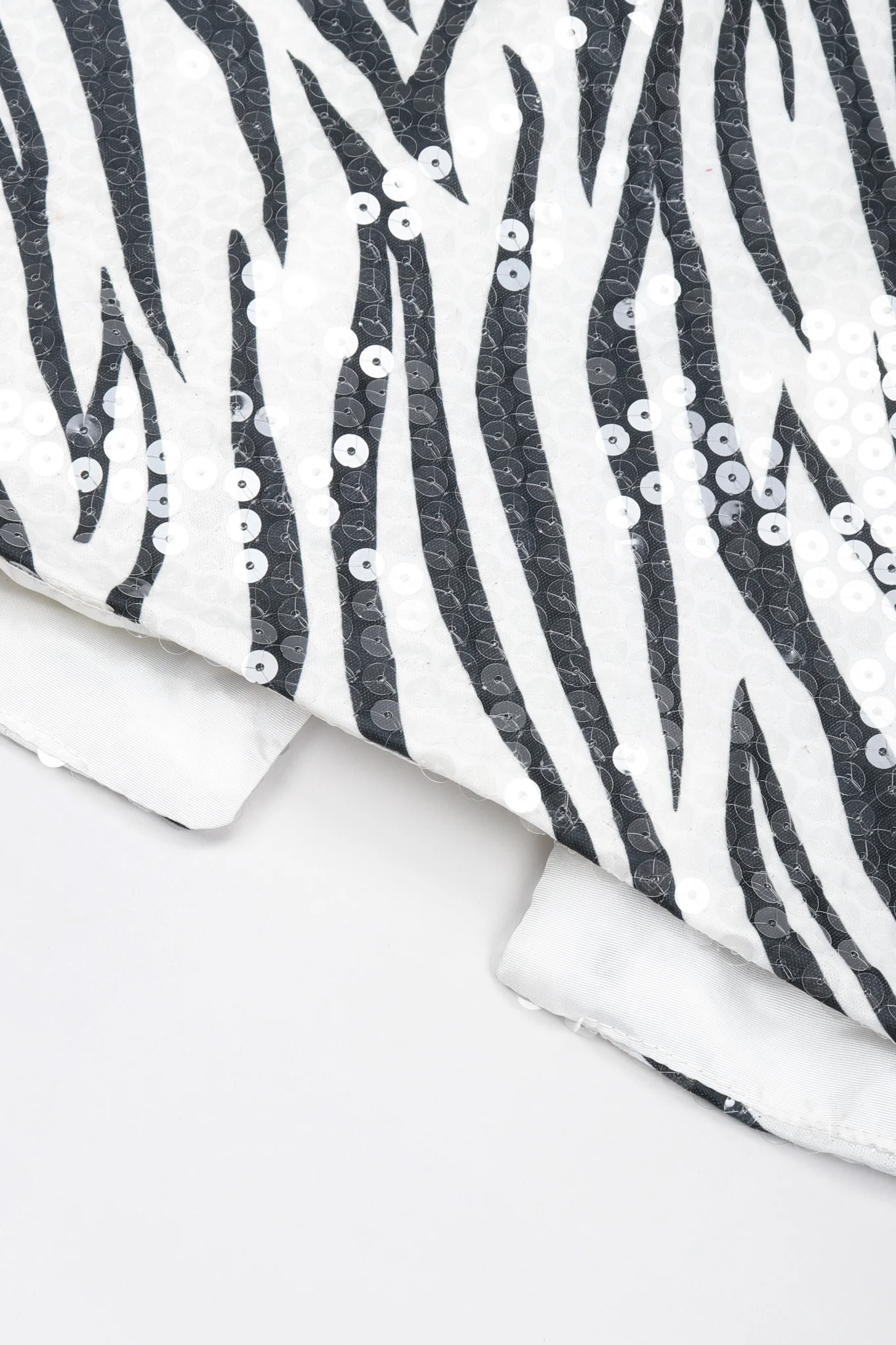 One-Shoulder Zebra Sequin Gown - Image 14