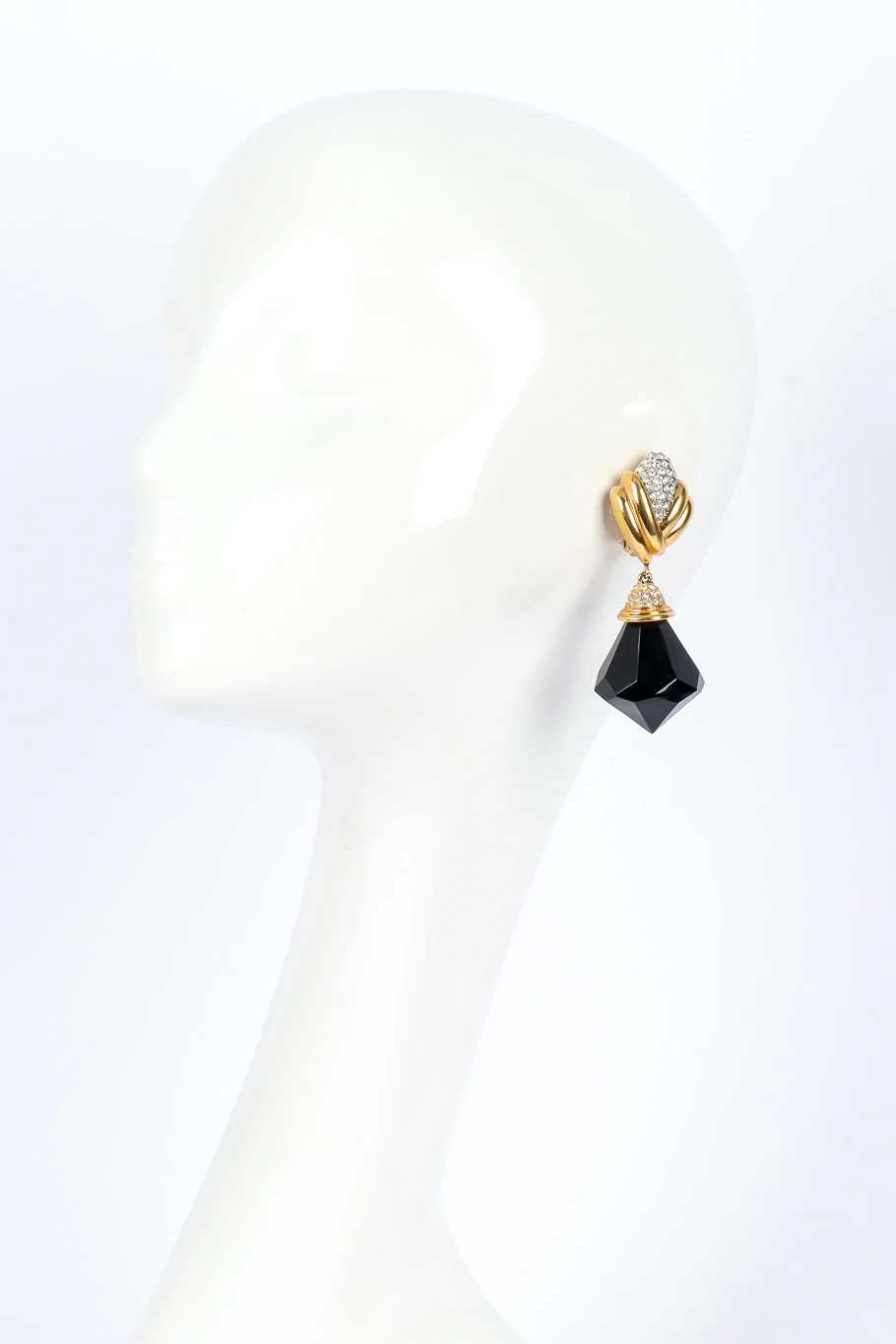 Onyx Diamond Drop Earrings - Image 3