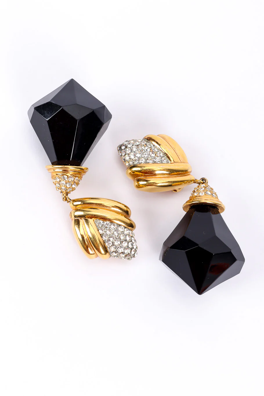 Onyx Diamond Drop Earrings - Image 5