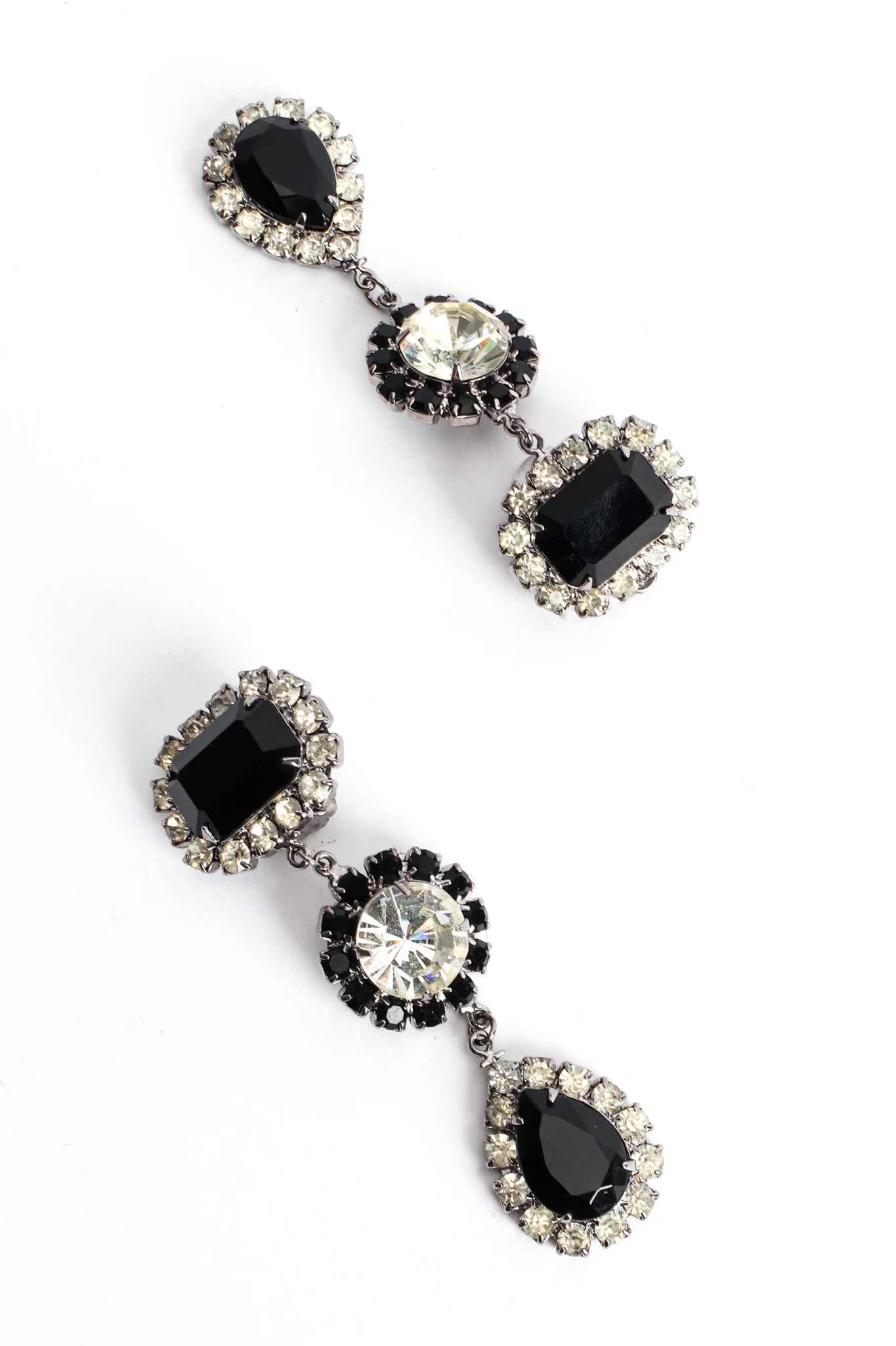 Onyx Rhinestone Drop Earrings - Image 5