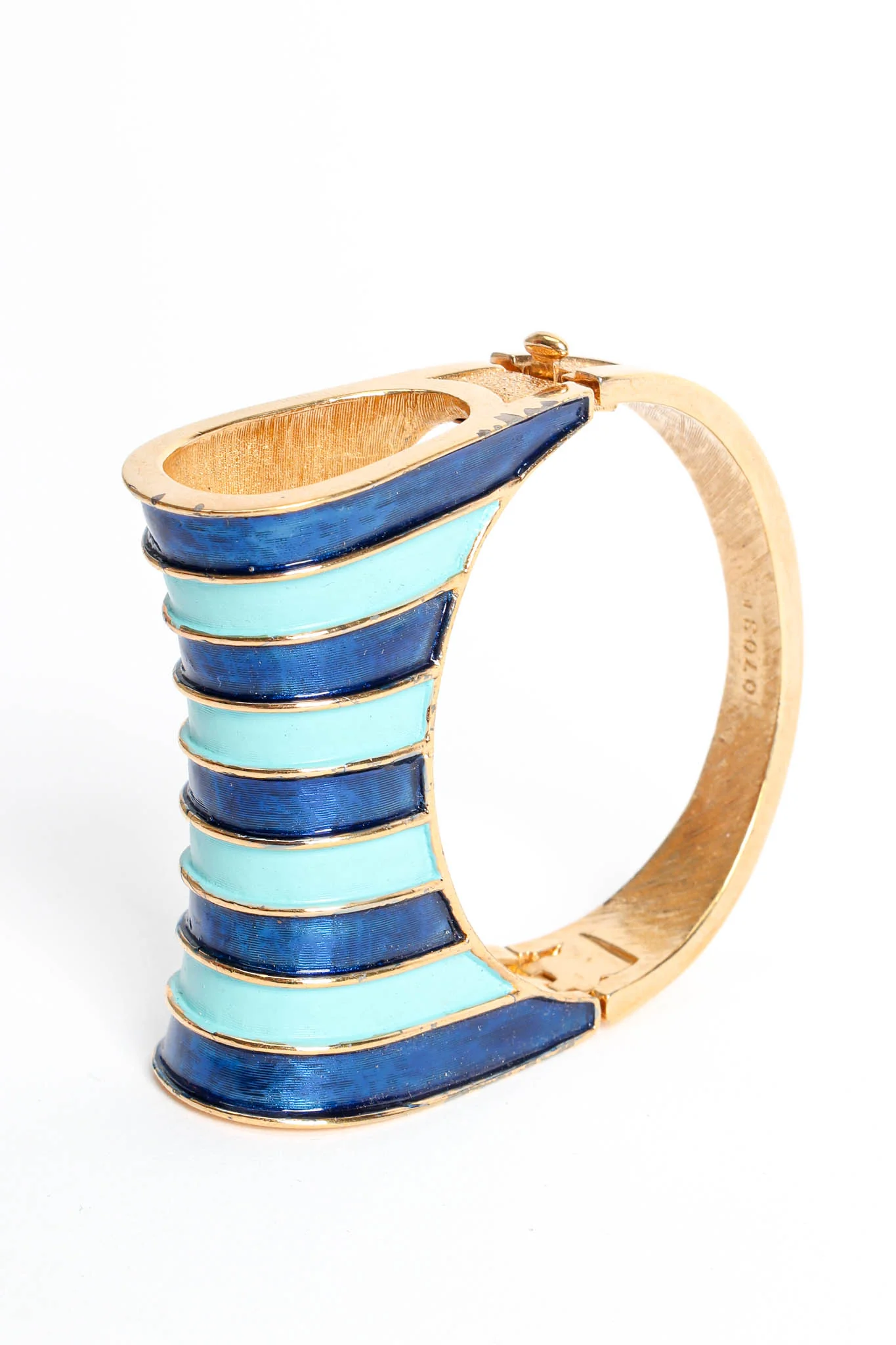 Enamel Stripe Bangle Bracelet - Image 2