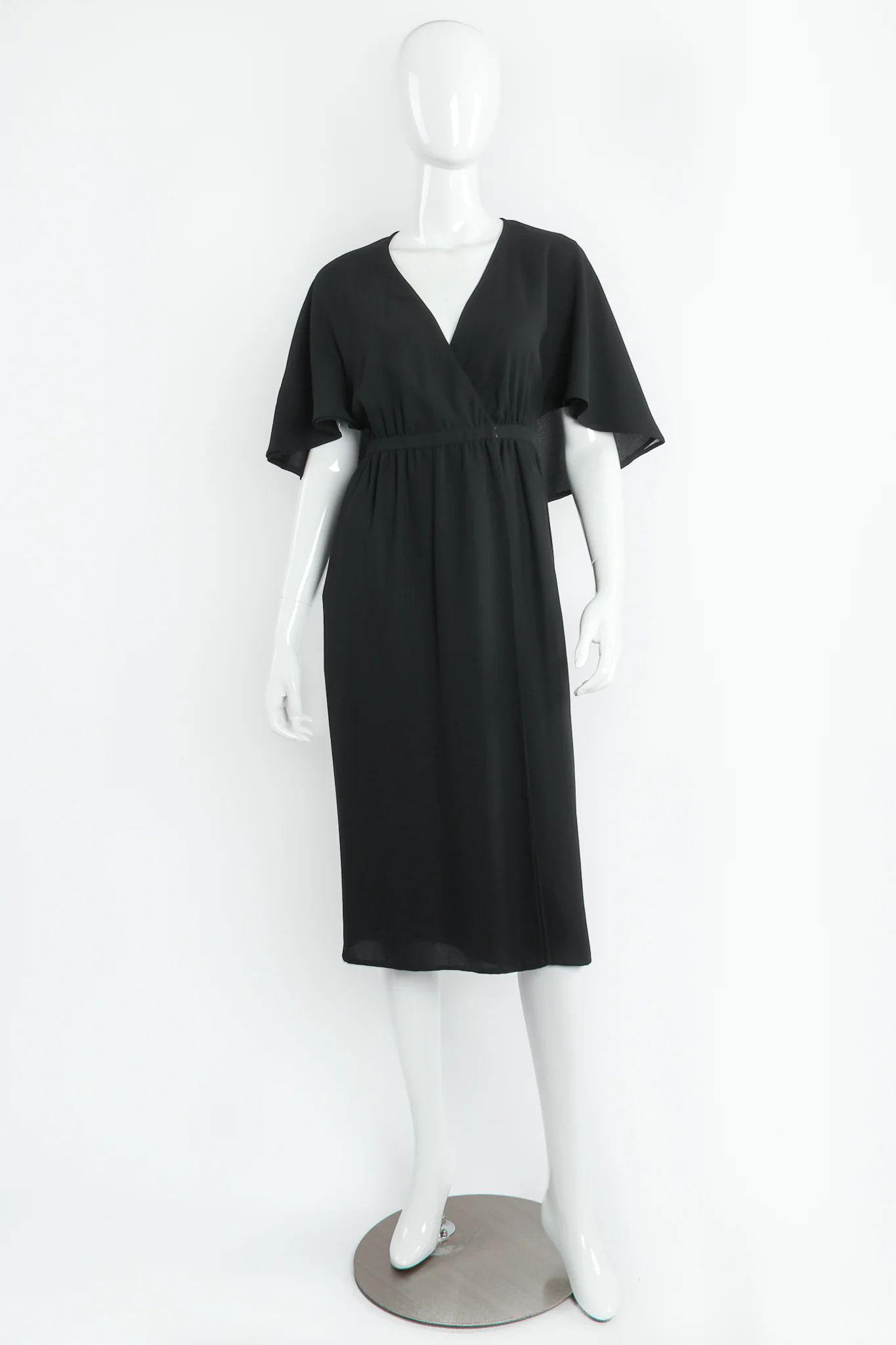 Open Back Capelet Wrap Dress