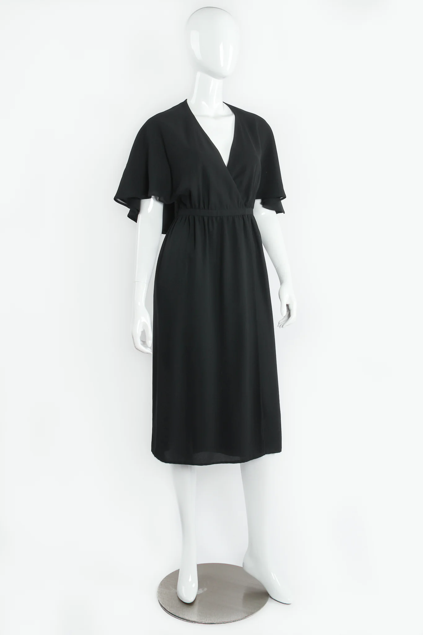 Open Back Capelet Wrap Dress - Image 2