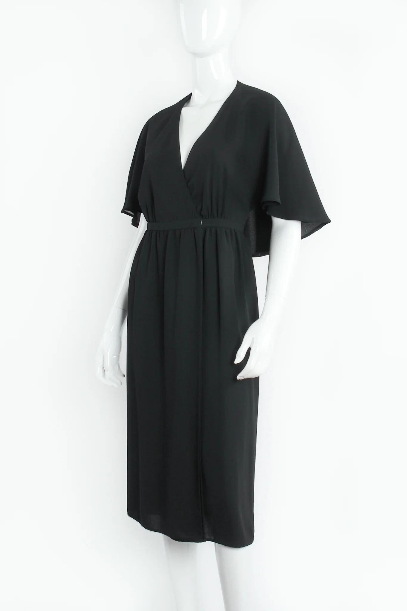 Open Back Capelet Wrap Dress - Image 3