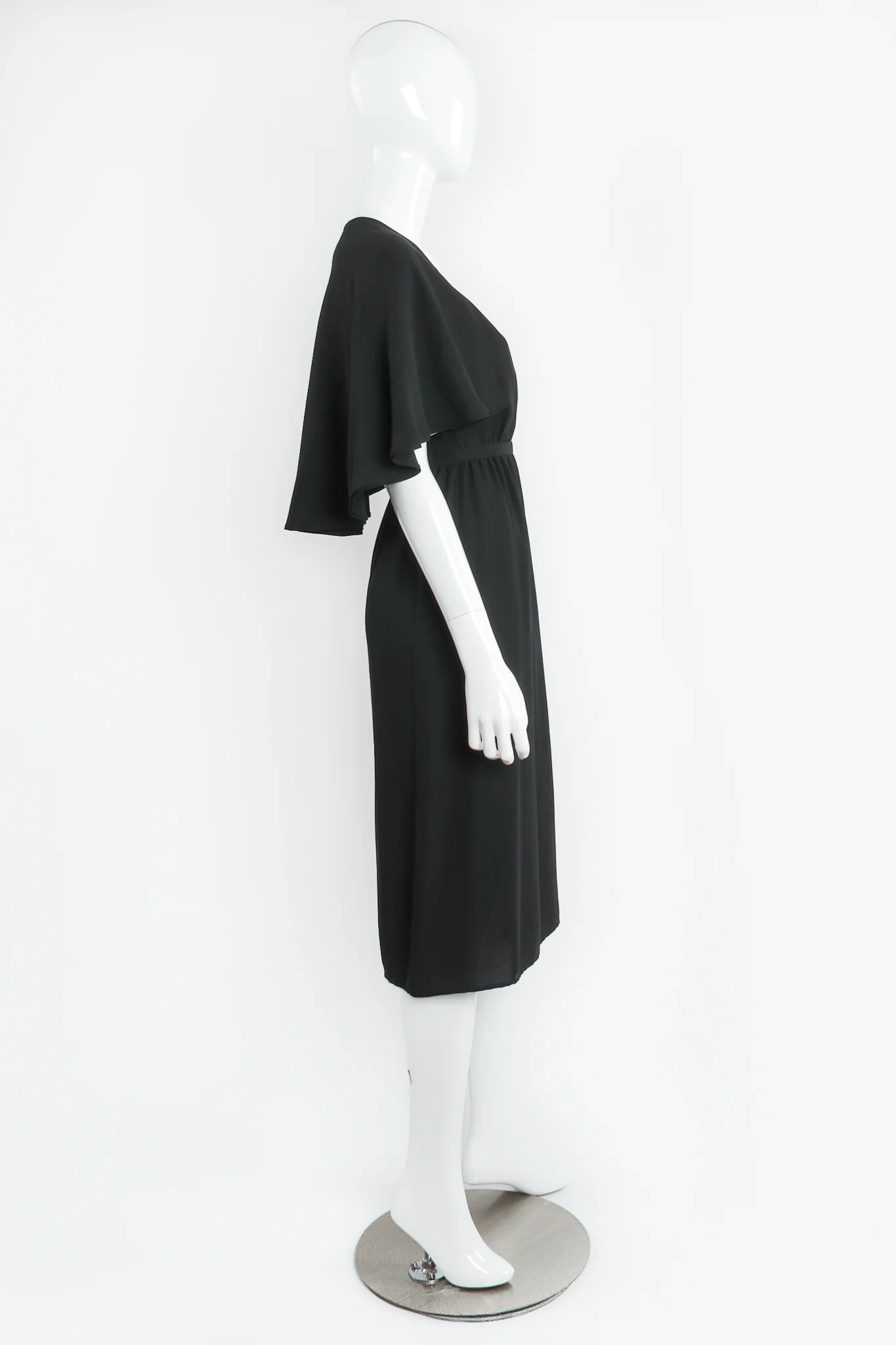 Open Back Capelet Wrap Dress - Image 4