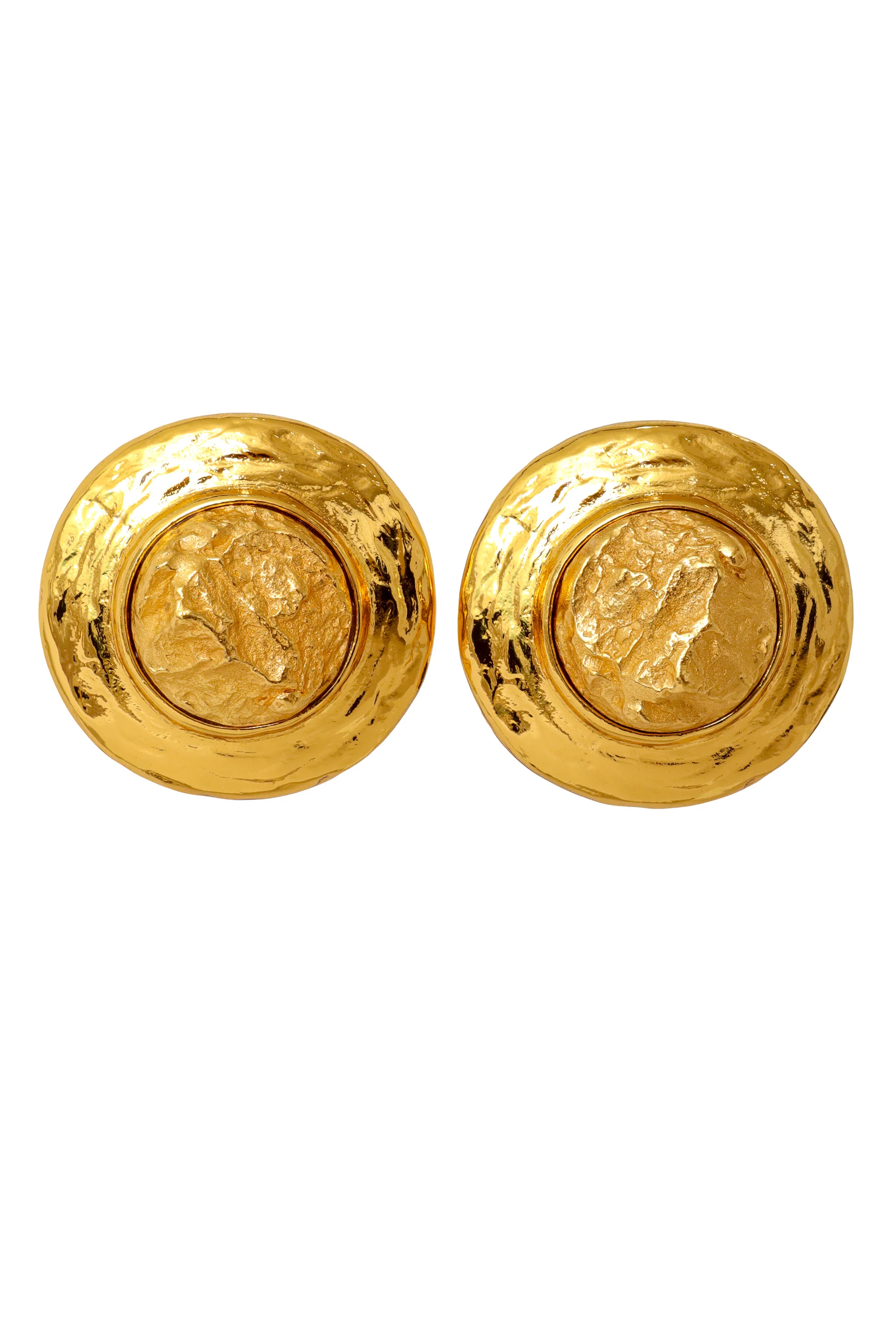 Organic Dome Disc Button Earrings